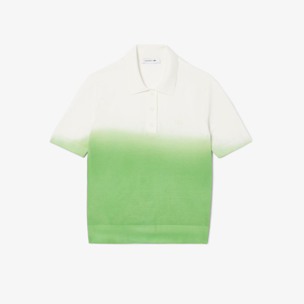 Áo Len Lacoste Nữ Dáng Cổ Điển Chất Liệu Dệt Kim Họa Tiết Ombré