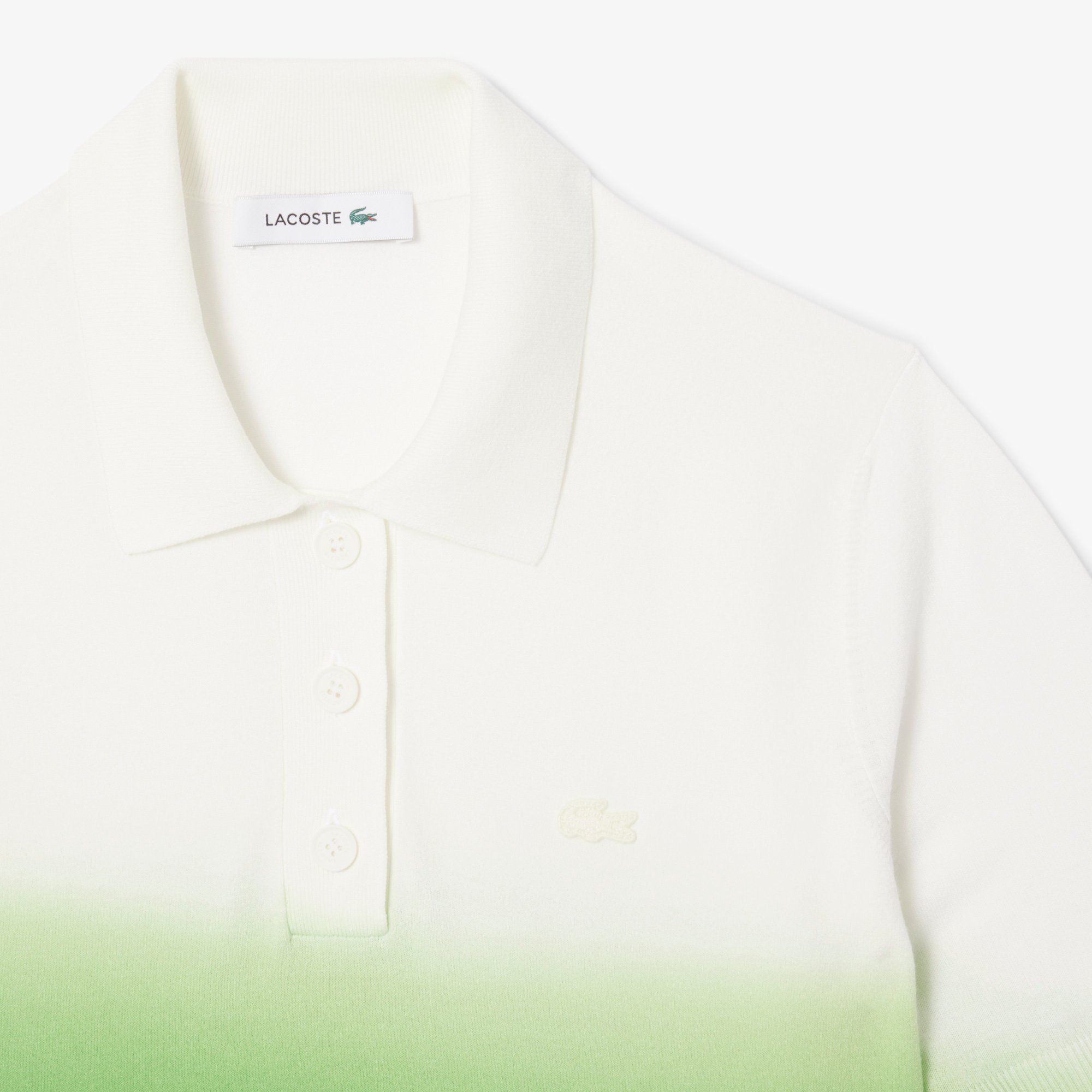 Áo Len Lacoste Nữ Dáng Cổ Điển Chất Liệu Dệt Kim Họa Tiết Ombré