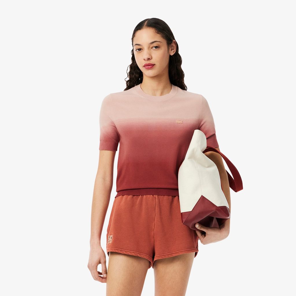Áo Len Lacoste Nữ Tay Ngắn Hiệu Ứng Ombré