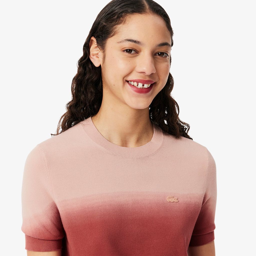 Áo Len Lacoste Nữ Tay Ngắn Hiệu Ứng Ombré