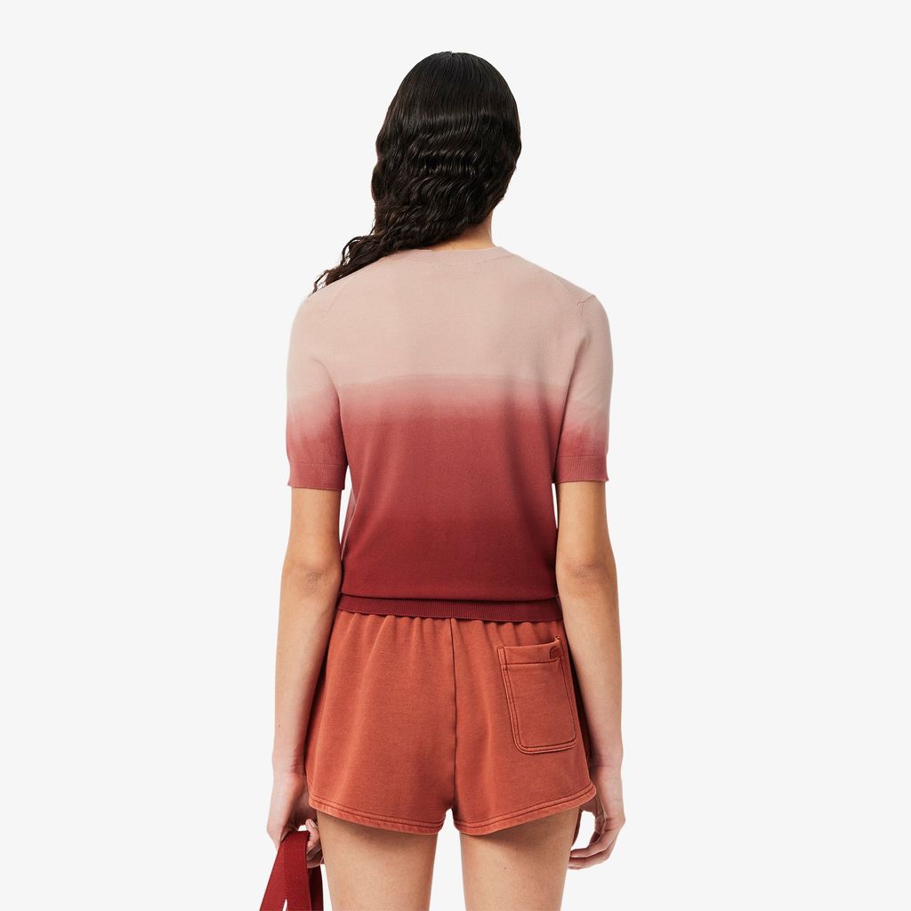 Áo Len Lacoste Nữ Tay Ngắn Hiệu Ứng Ombré