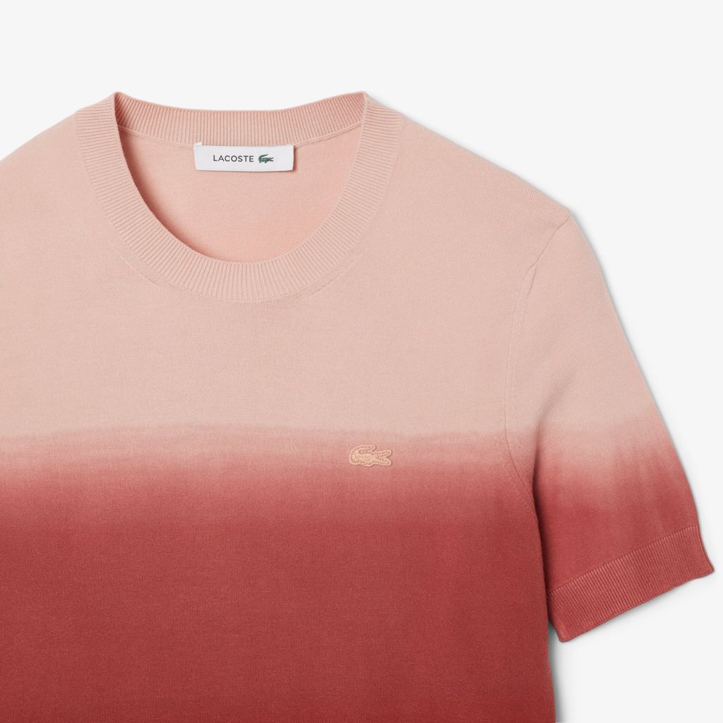 Áo Len Lacoste Nữ Tay Ngắn Hiệu Ứng Ombré