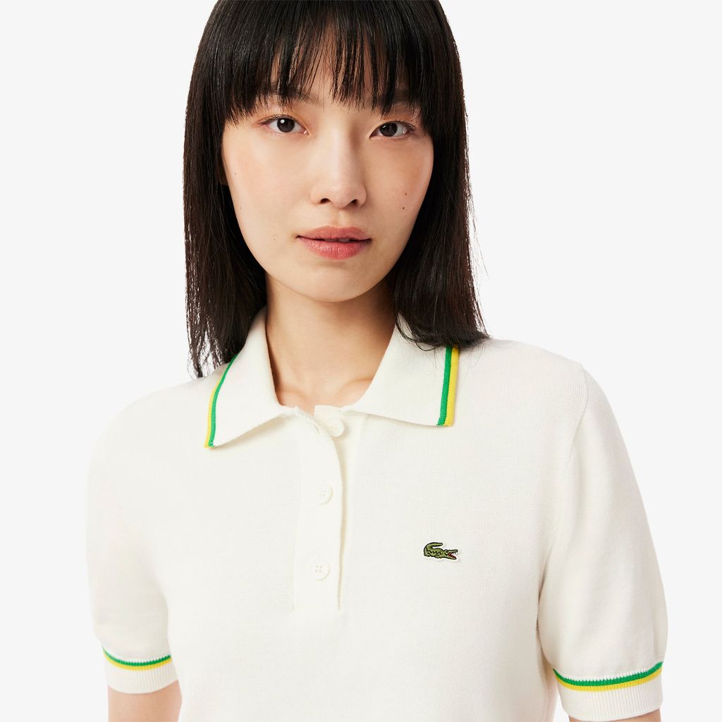 Áo Len Lacoste Nữ Dáng Ngắn Chất Liệu Cotton Co Giãn Công Nghệ Seamless 3D