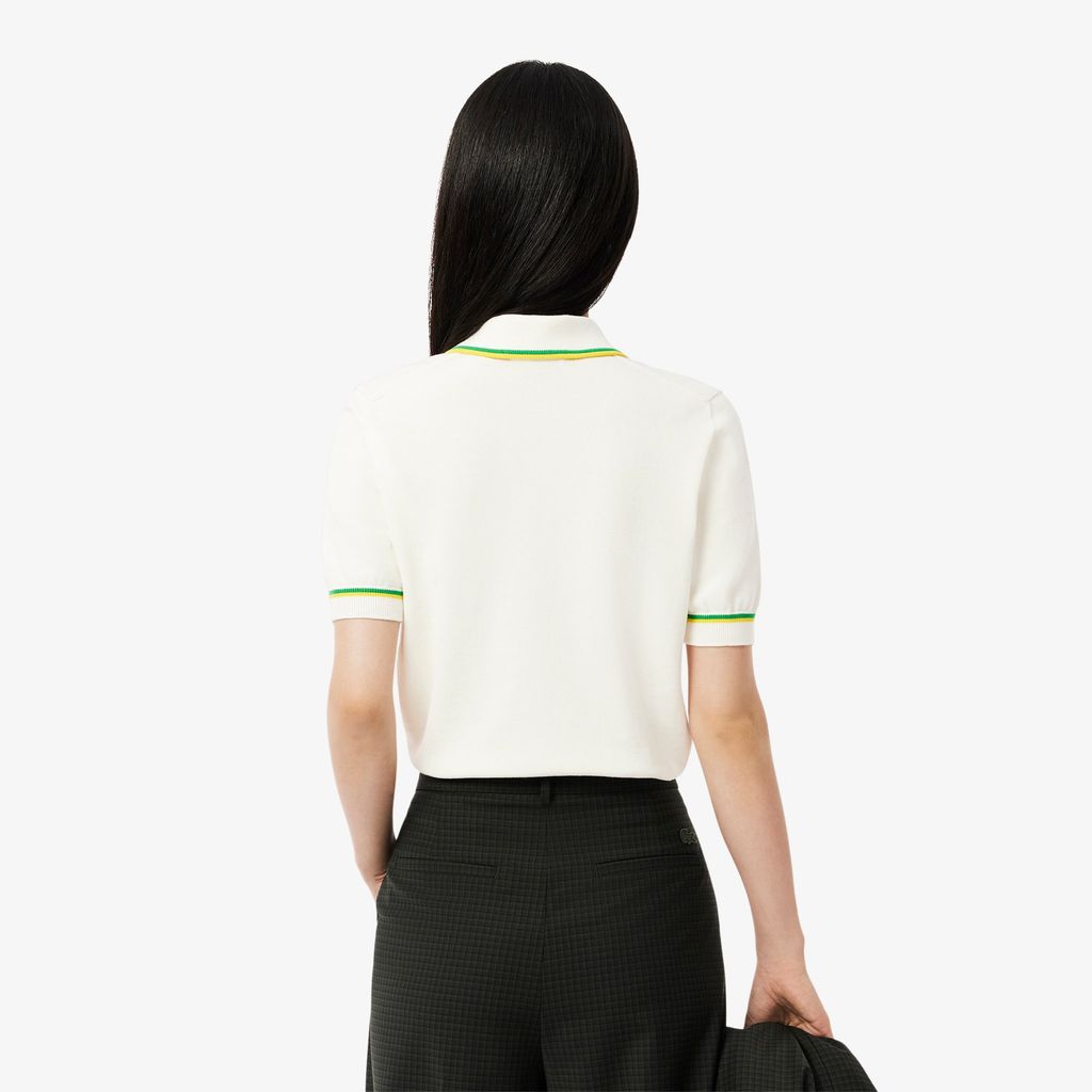 Áo Len Lacoste Nữ Dáng Ngắn Chất Liệu Cotton Co Giãn Công Nghệ Seamless 3D