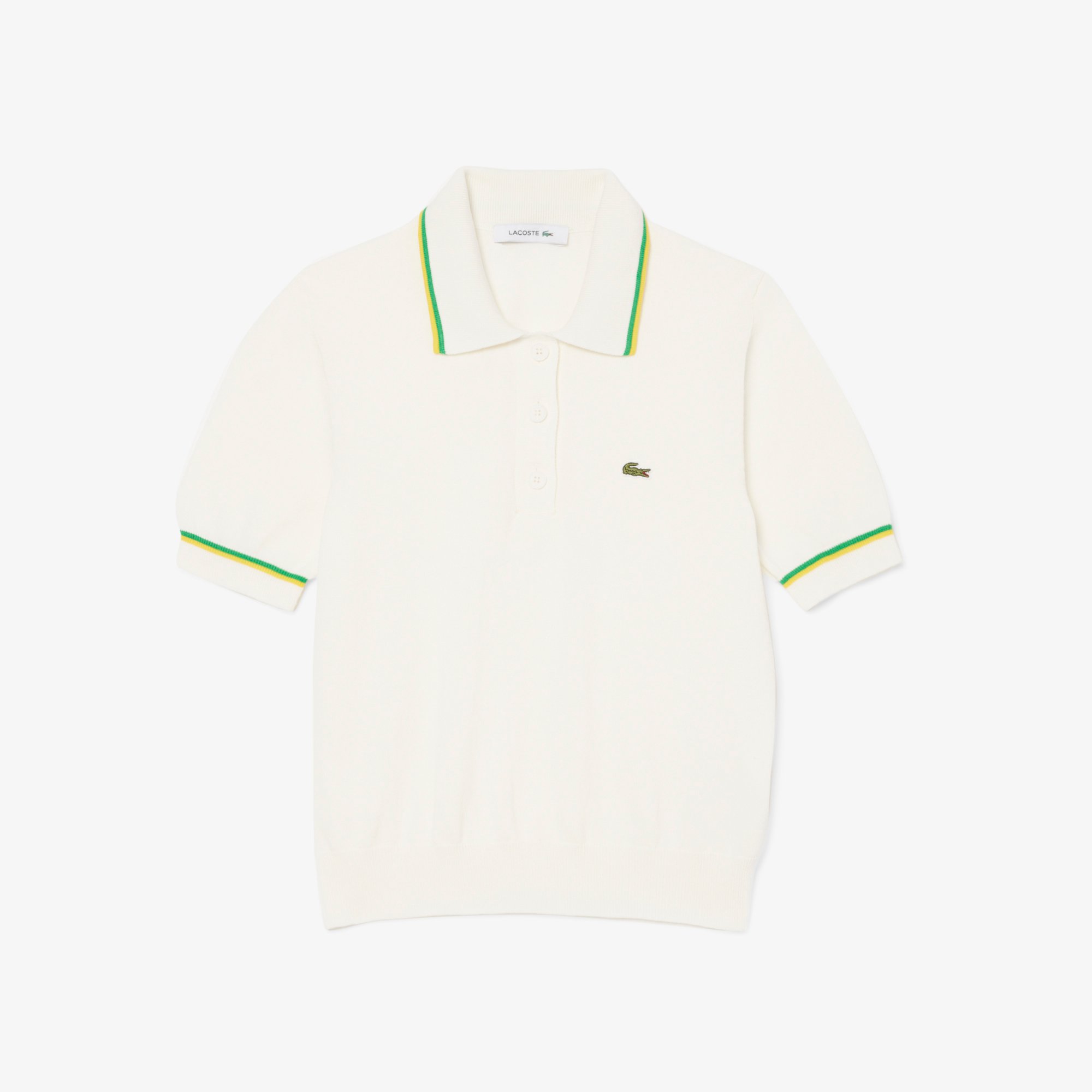 Áo Len Lacoste Nữ Dáng Ngắn Chất Liệu Cotton Co Giãn Công Nghệ Seamless 3D