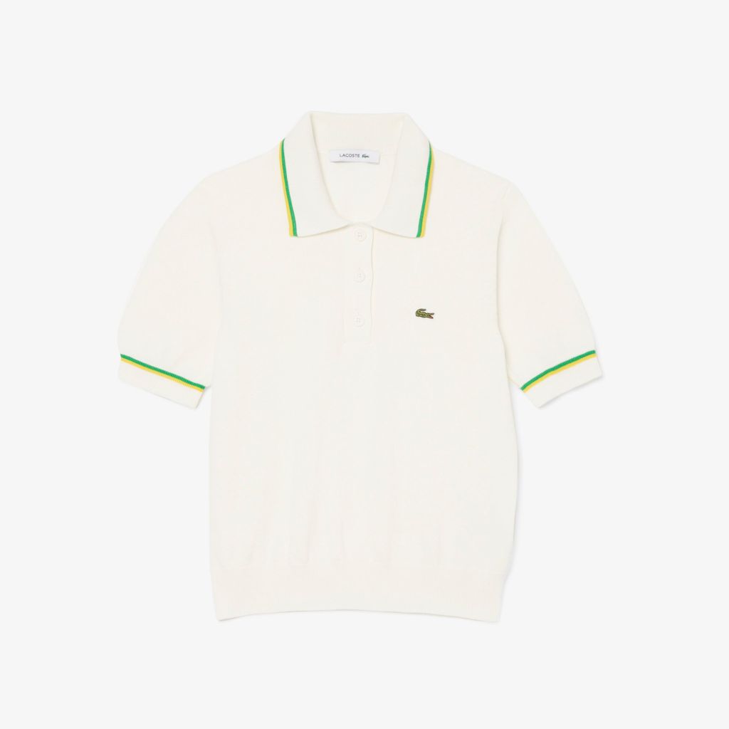 Áo Len Lacoste Nữ Dáng Ngắn Chất Liệu Cotton Co Giãn Công Nghệ Seamless 3D