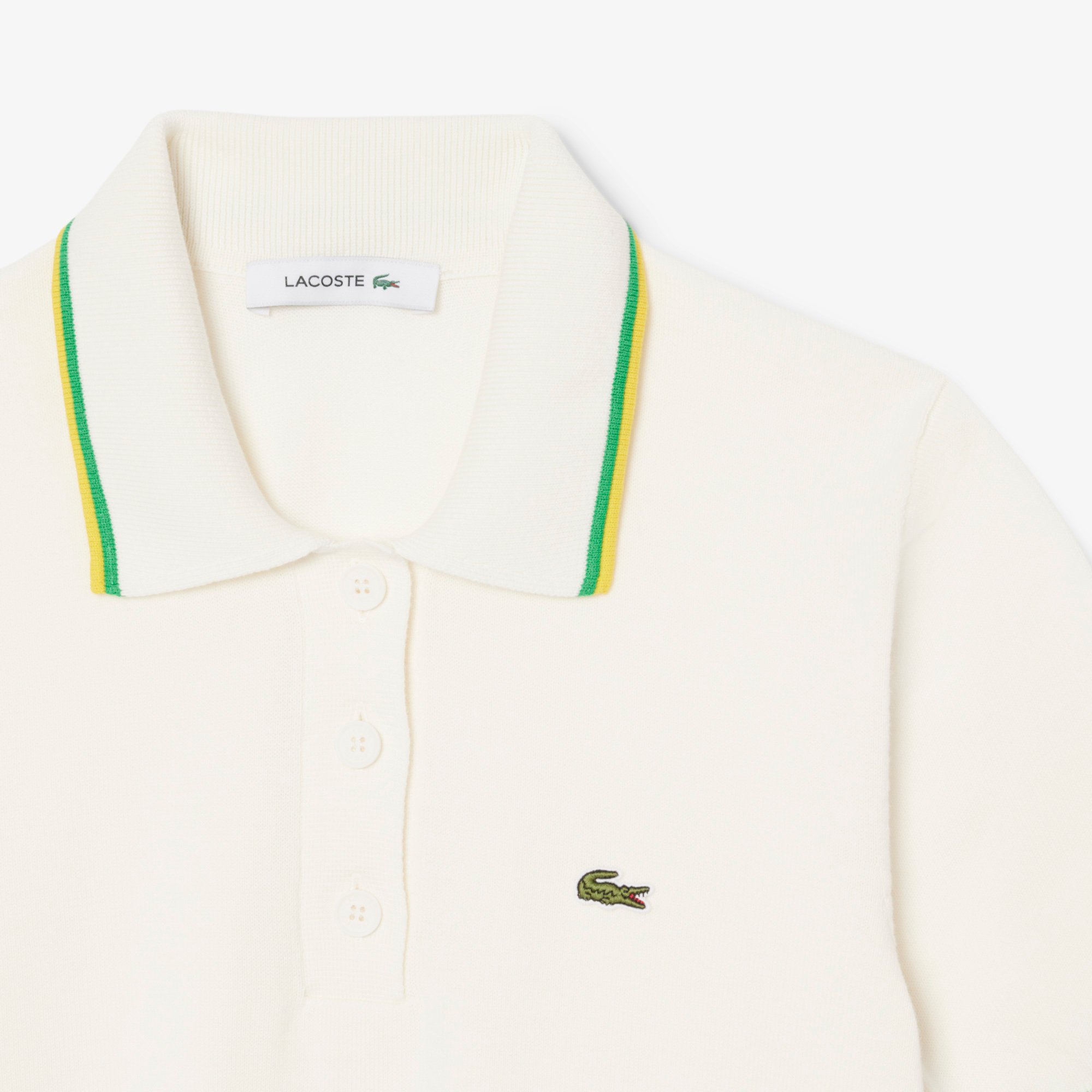 Áo Len Lacoste Nữ Dáng Ngắn Chất Liệu Cotton Co Giãn Công Nghệ Seamless 3D