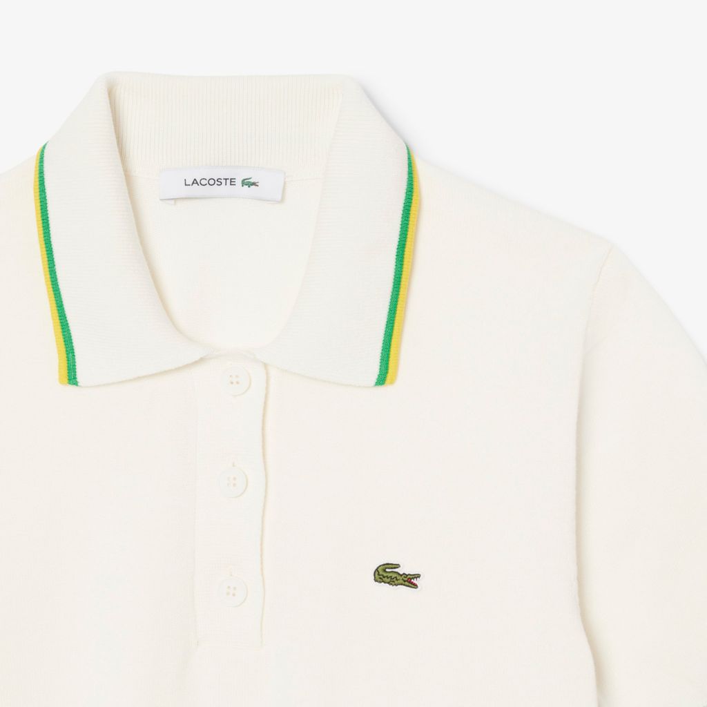 Áo Len Lacoste Nữ Dáng Ngắn Chất Liệu Cotton Co Giãn Công Nghệ Seamless 3D