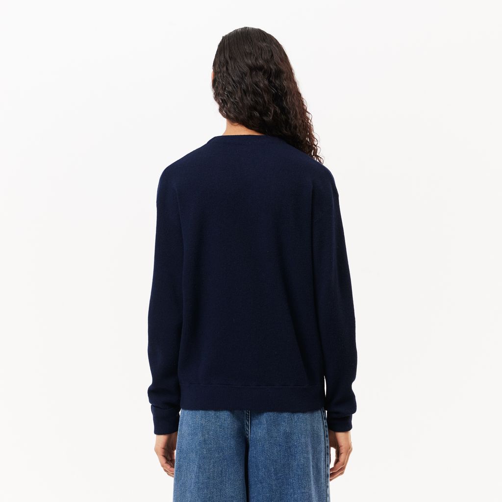 Áo Len Cardigan Lacoste Nữ Dáng Rộng Cổ Chữ V
