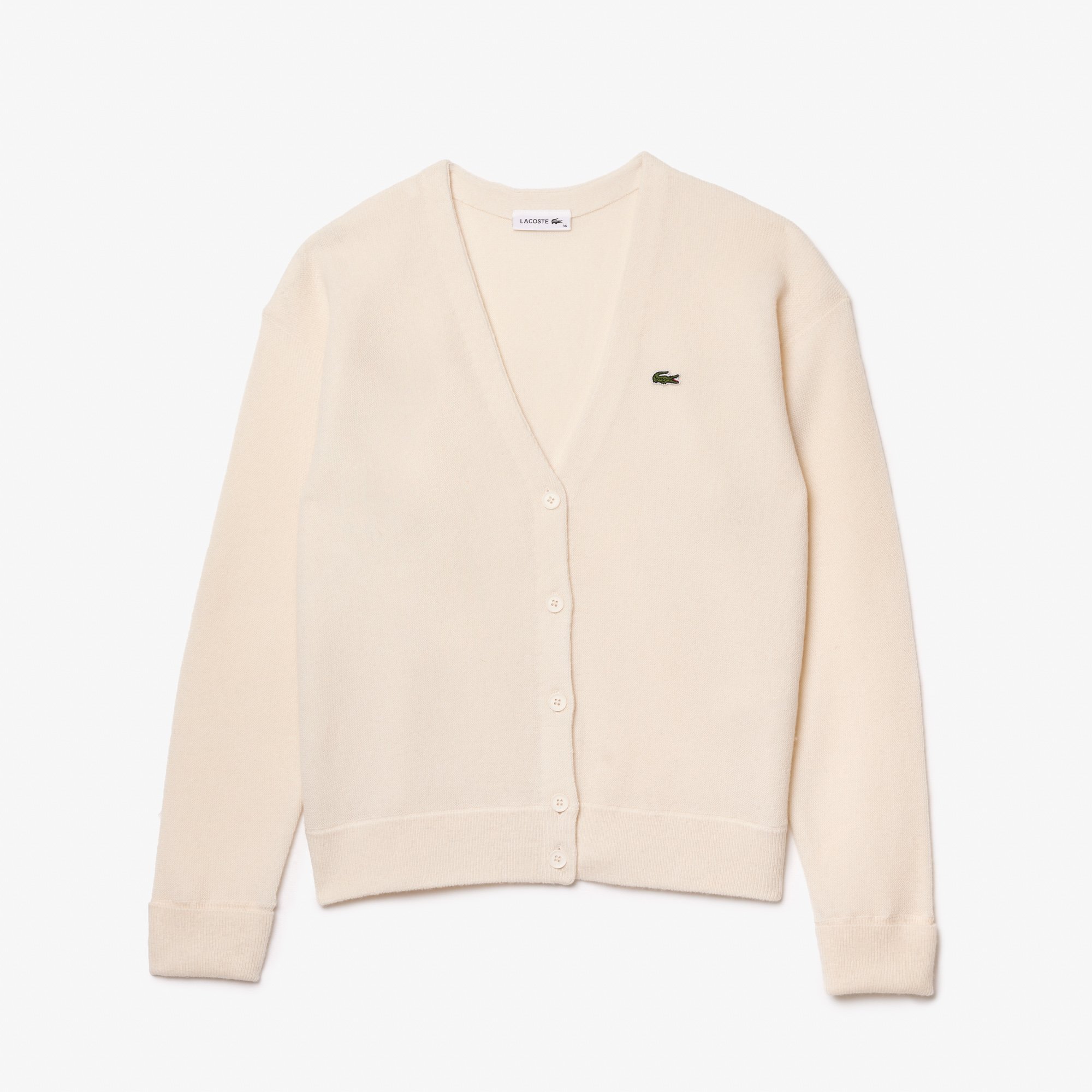 Áo Len Cardigan Lacoste Nữ Dáng Rộng Cổ Chữ V