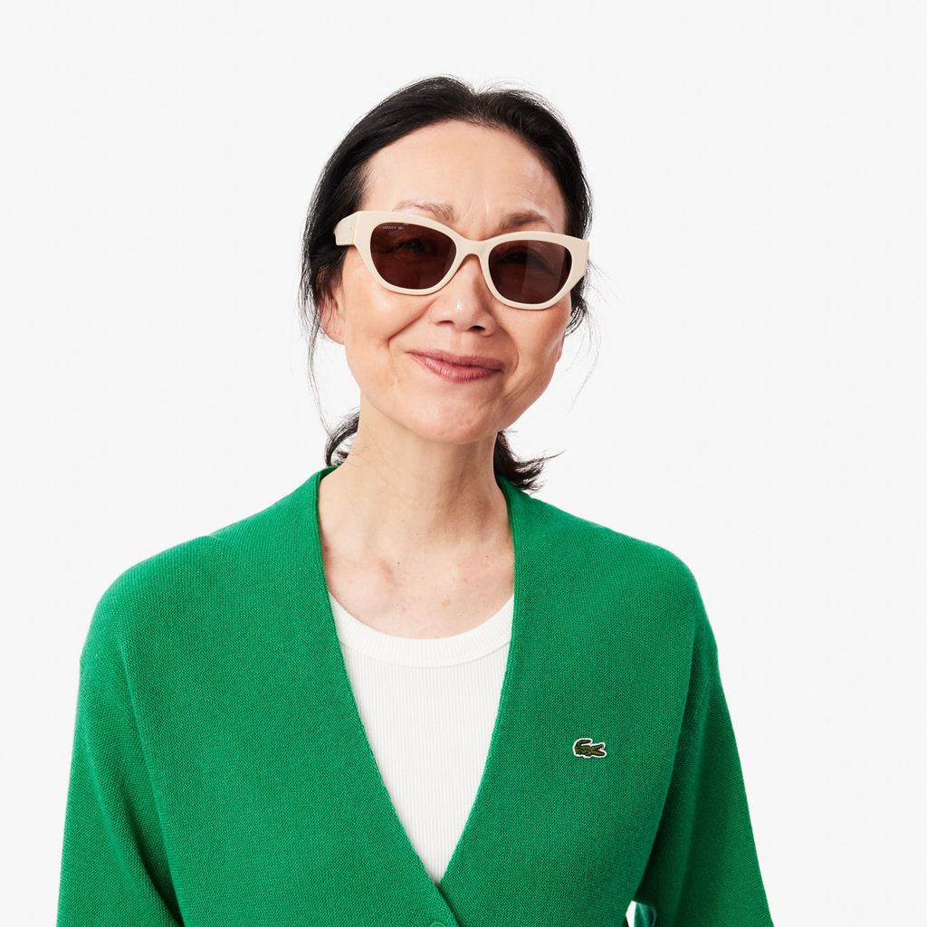 Áo Len Cardigan Lacoste Nữ Dáng Rộng Cổ Chữ V