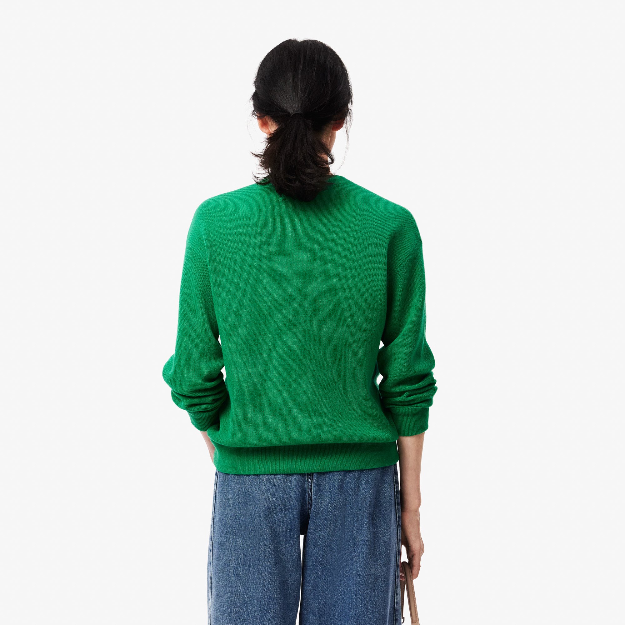 Áo Len Cardigan Lacoste Nữ Dáng Rộng Cổ Chữ V
