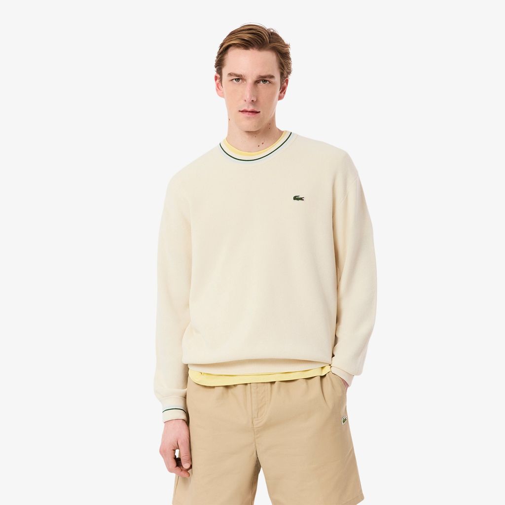 Áo Len Lacoste Nam Chất Liệu Cotton Crepe Nhẹ Hoạ Tiết Sọc