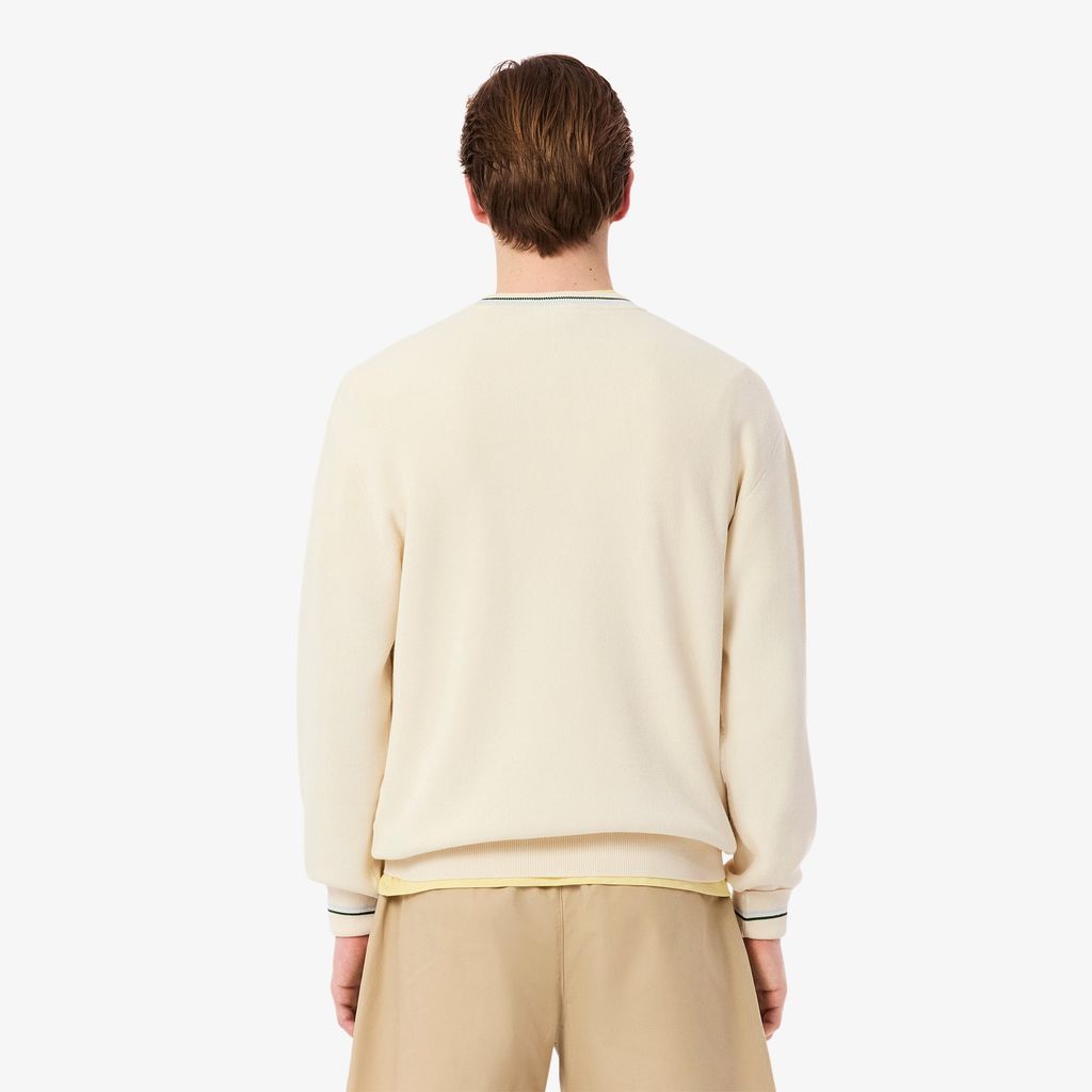Áo Len Lacoste Nam Chất Liệu Cotton Crepe Nhẹ Hoạ Tiết Sọc