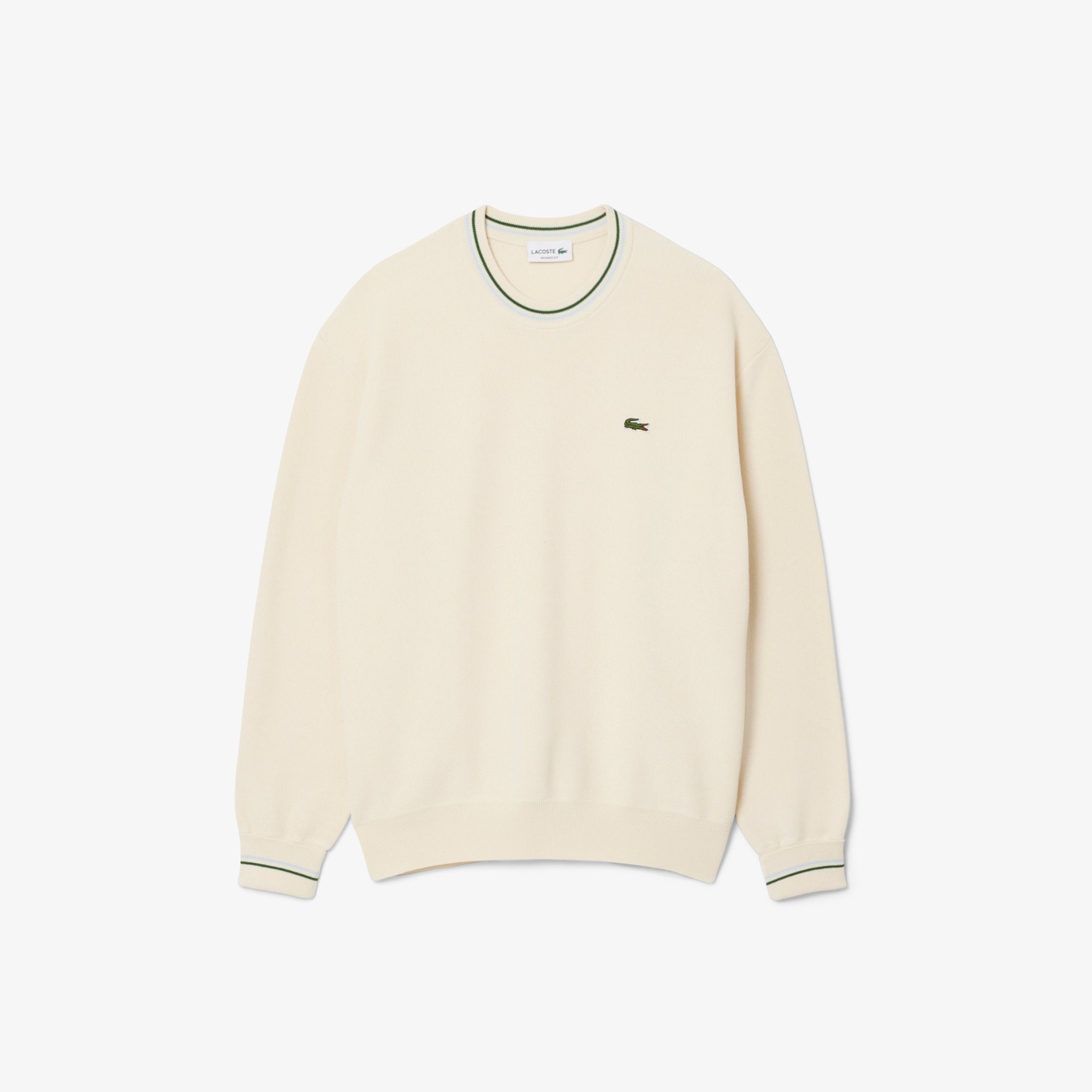 Áo Len Lacoste Nam Chất Liệu Cotton Crepe Nhẹ Hoạ Tiết Sọc