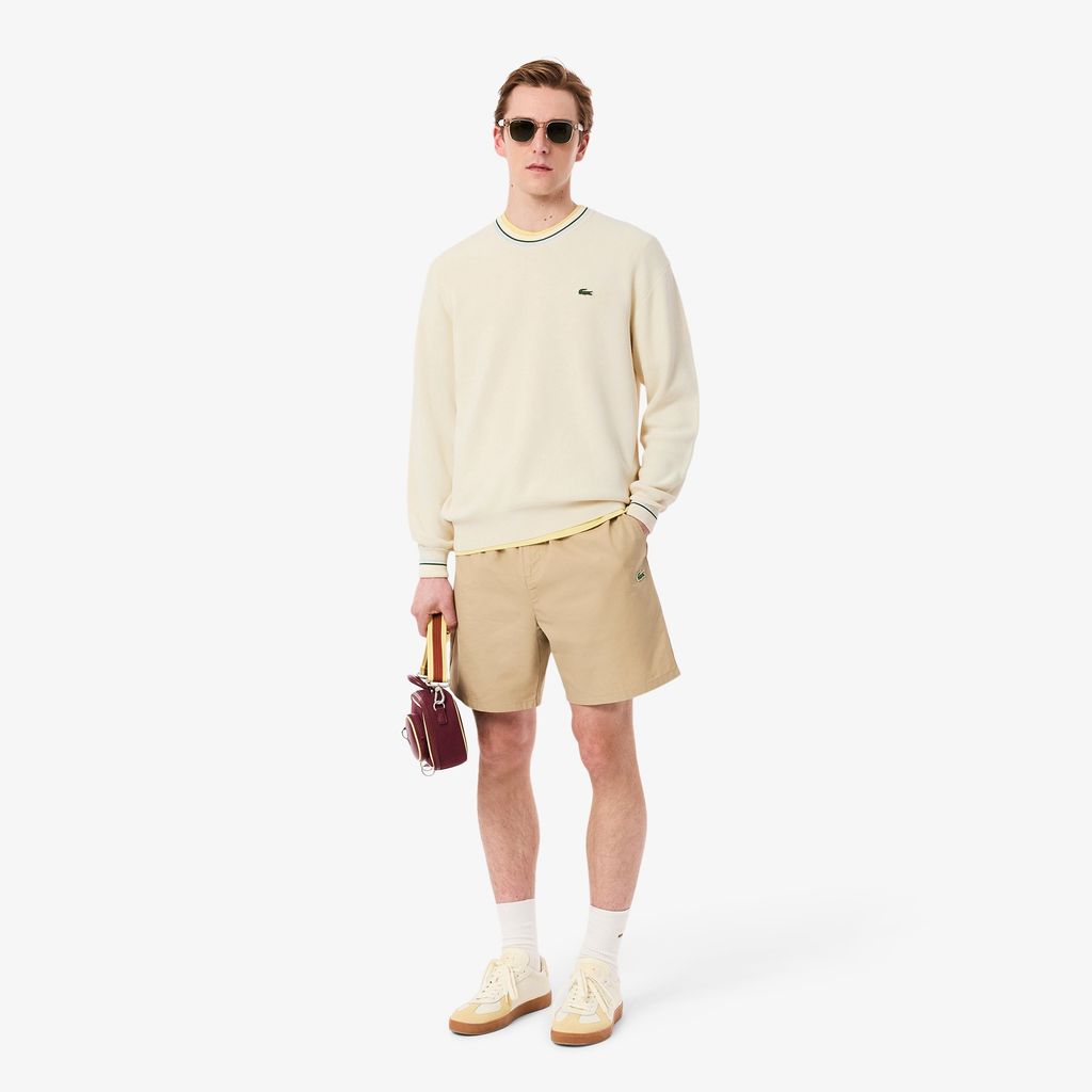 Áo Len Lacoste Nam Chất Liệu Cotton Crepe Nhẹ Hoạ Tiết Sọc