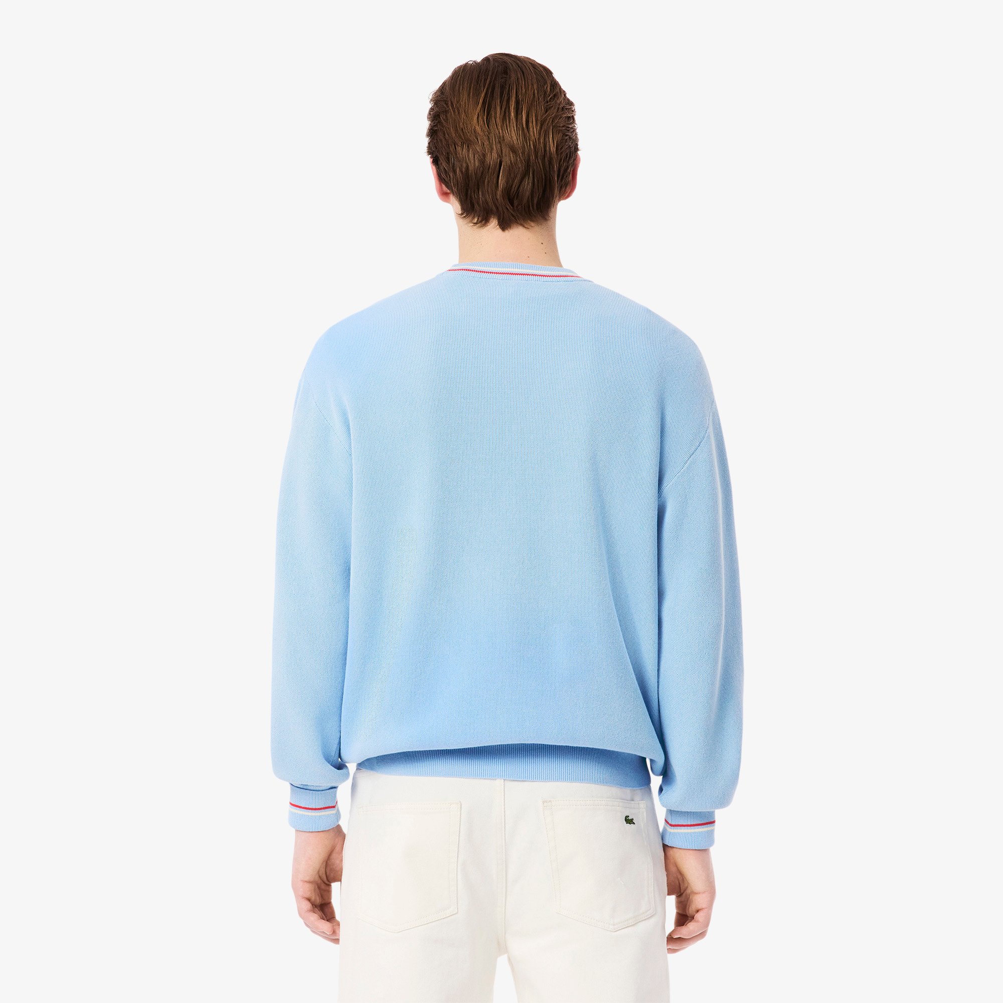 Áo Len Lacoste Nam Chất Liệu Cotton Crepe Nhẹ Hoạ Tiết Sọc