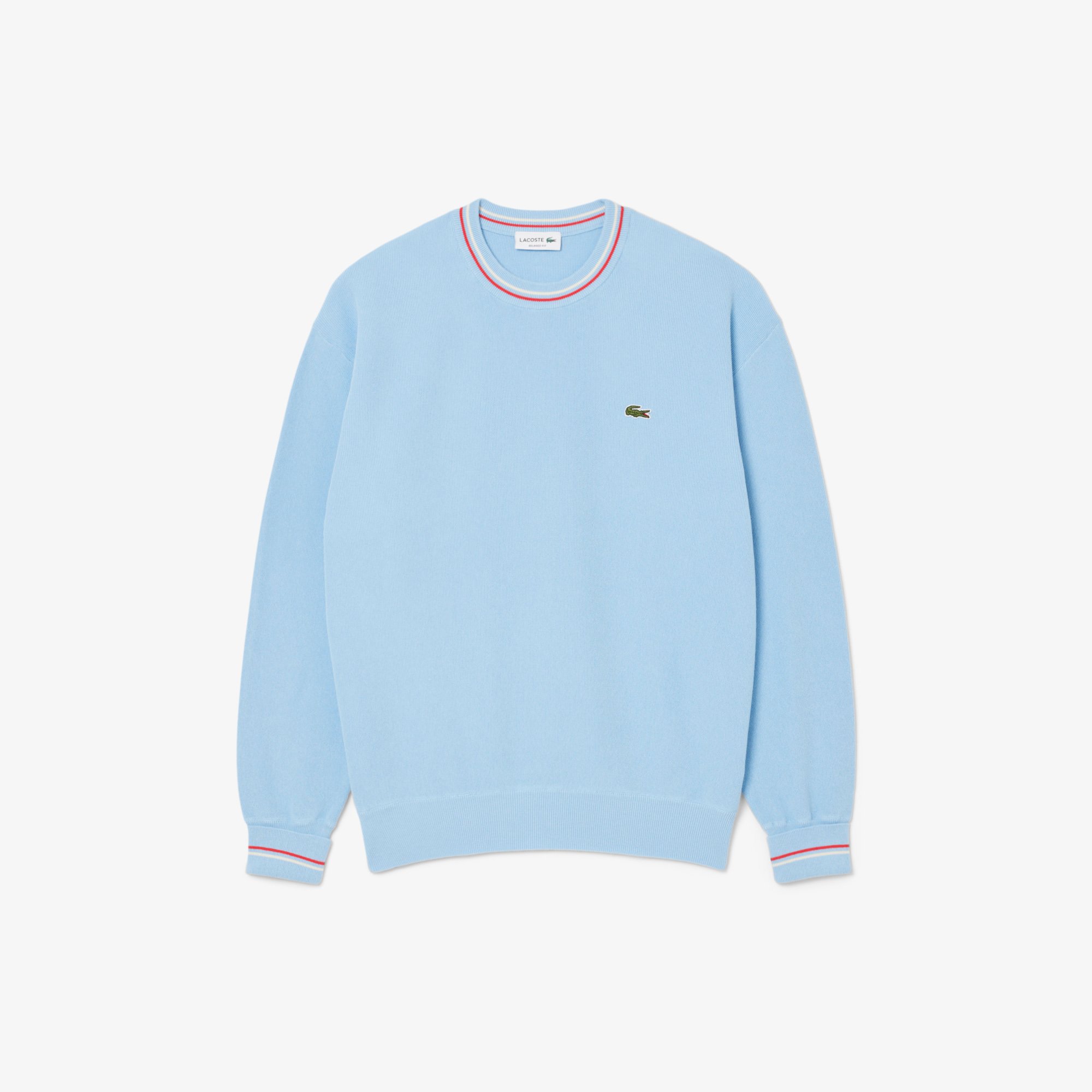 Áo Len Lacoste Nam Chất Liệu Cotton Crepe Nhẹ Hoạ Tiết Sọc