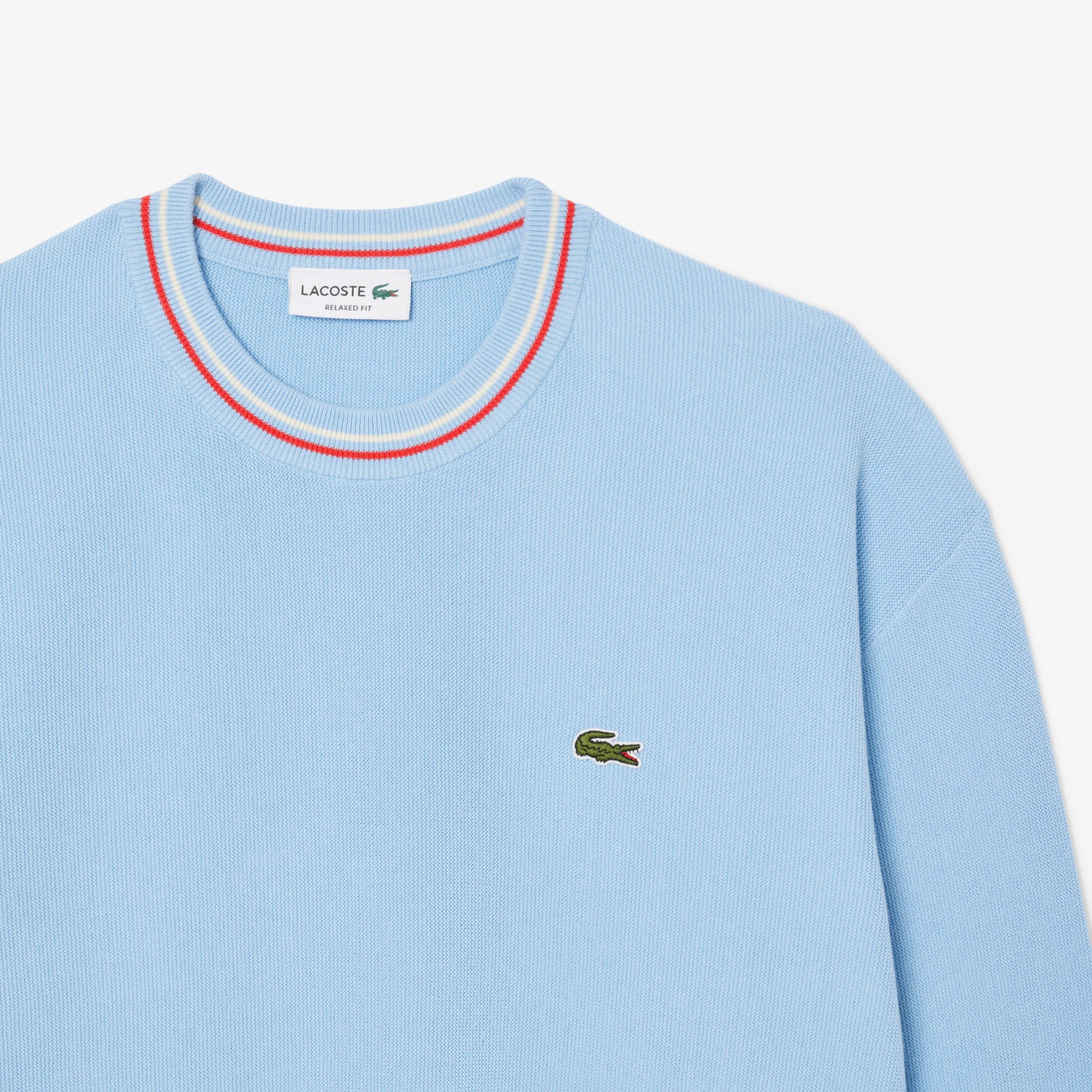 Áo Len Lacoste Nam Chất Liệu Cotton Crepe Nhẹ Hoạ Tiết Sọc