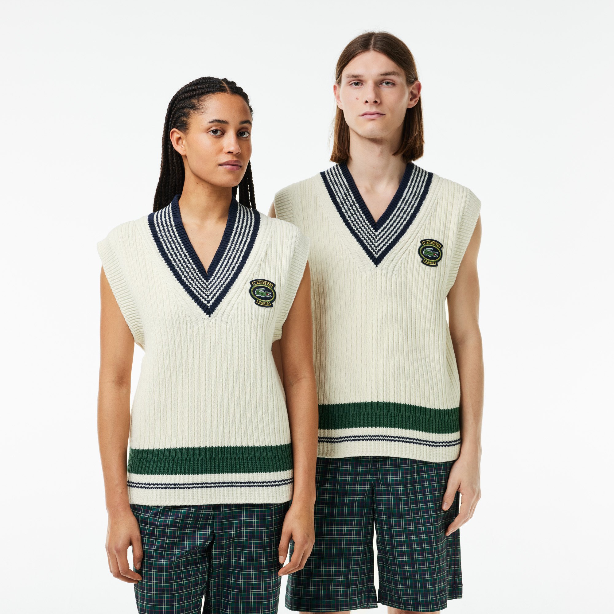 Áo Len Tennis Lacoste Unisex Chất Liệu Cotton Dệt Kim Dày Điểm Nhấn Huy Hiệu