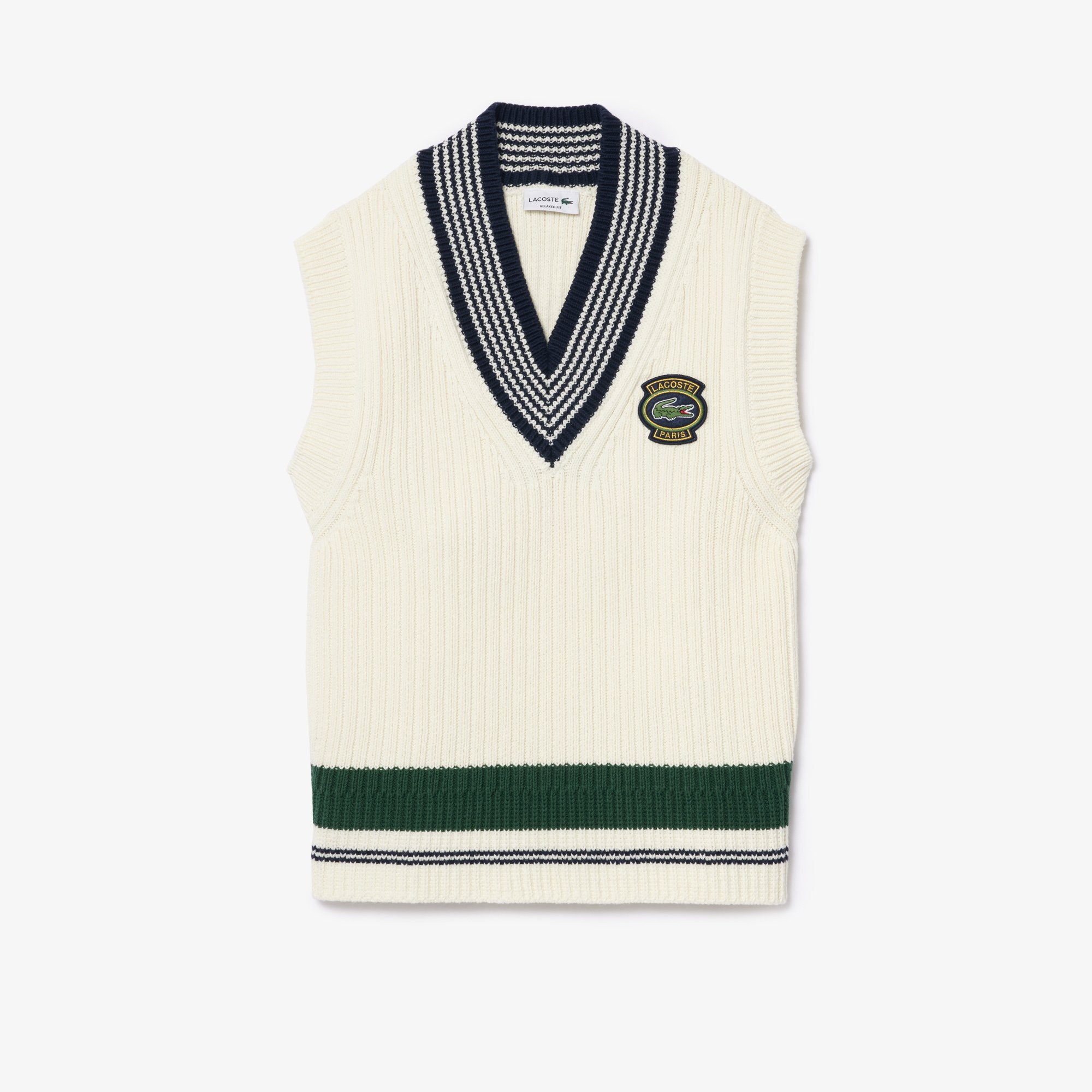 Áo Len Tennis Lacoste Unisex Chất Liệu Cotton Dệt Kim Dày Điểm Nhấn Huy Hiệu
