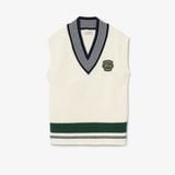 Áo Len Tennis Lacoste Unisex Chất Liệu Cotton Dệt Kim Dày Điểm Nhấn Huy Hiệu