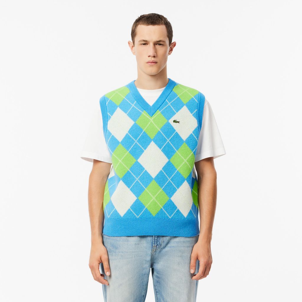 Áo Len Ghi Lê Lacoste Nam Chất Liệu Jacquard