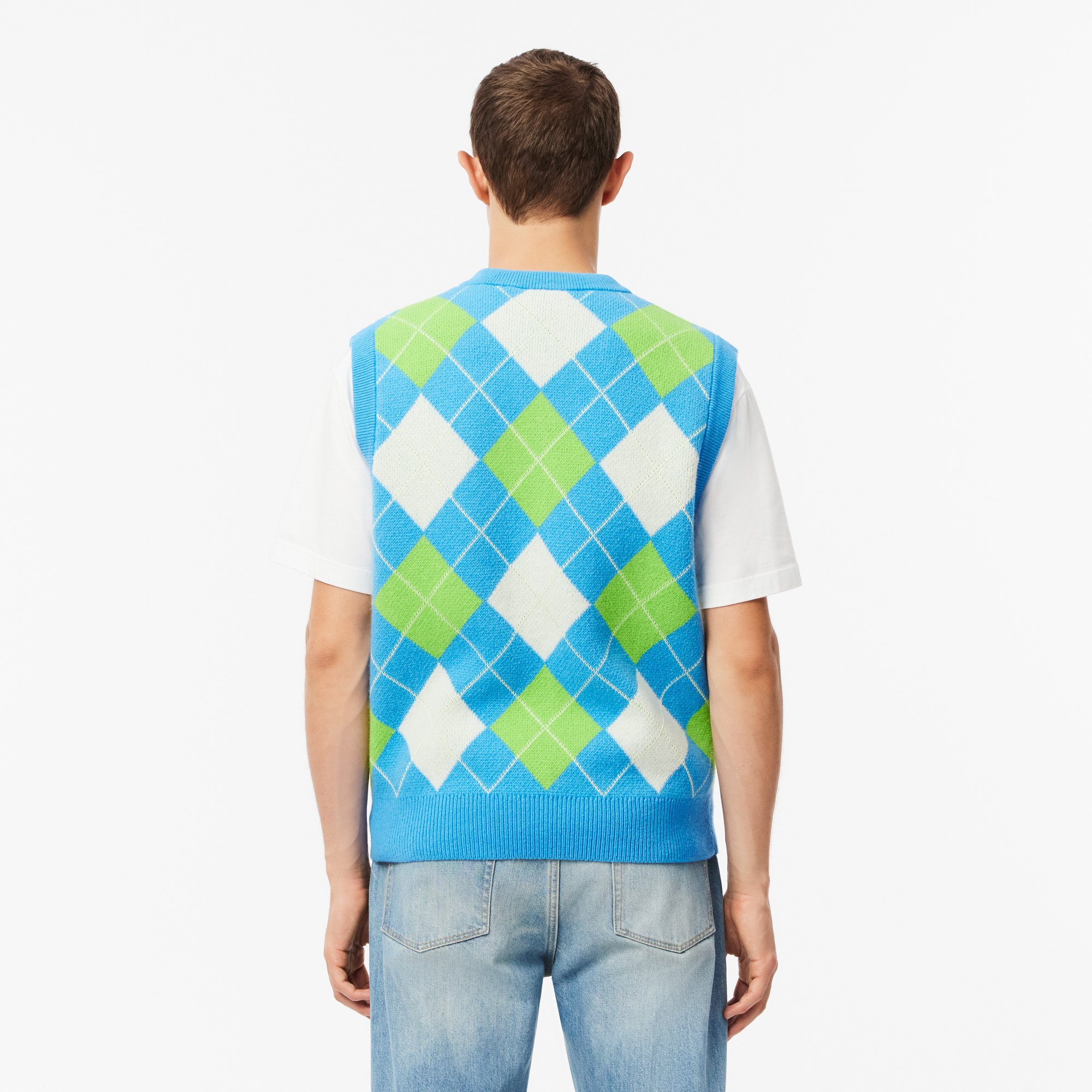 Áo Len Ghi Lê Lacoste Nam Chất Liệu Jacquard