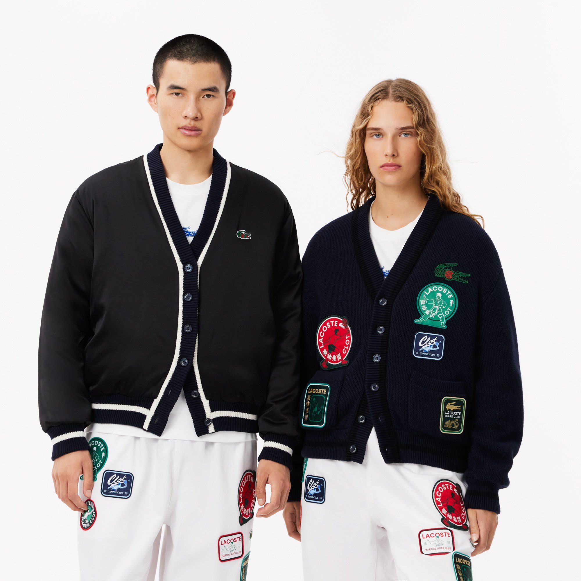 Áo Len Cardigan Lacoste Nam Lacoste x Clot Chất Liệu Len Cashmere Thể Đảo Ngược