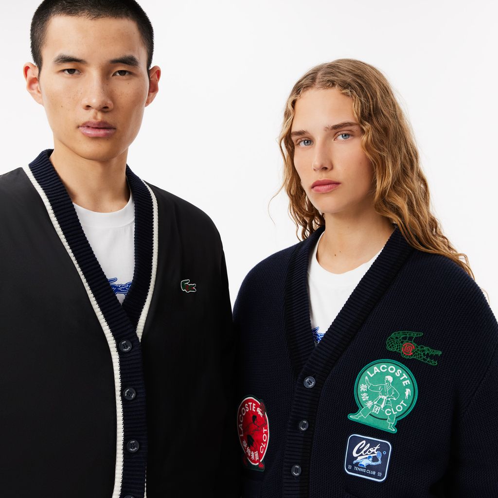 Áo Len Cardigan Lacoste Nam Lacoste x Clot Chất Liệu Len Cashmere Thể Đảo Ngược