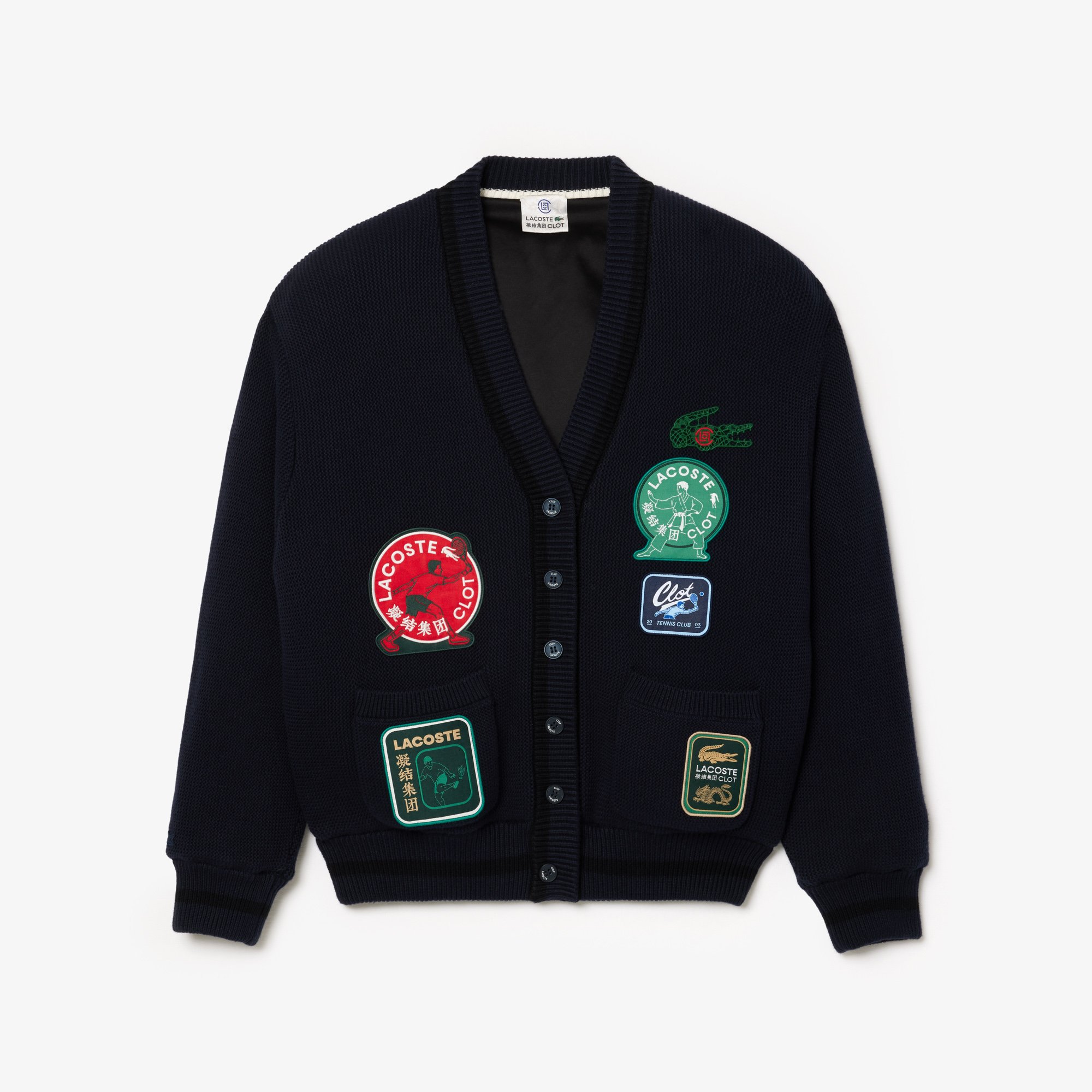 Áo Len Cardigan Lacoste Nam Lacoste x Clot Chất Liệu Len Cashmere Thể Đảo Ngược