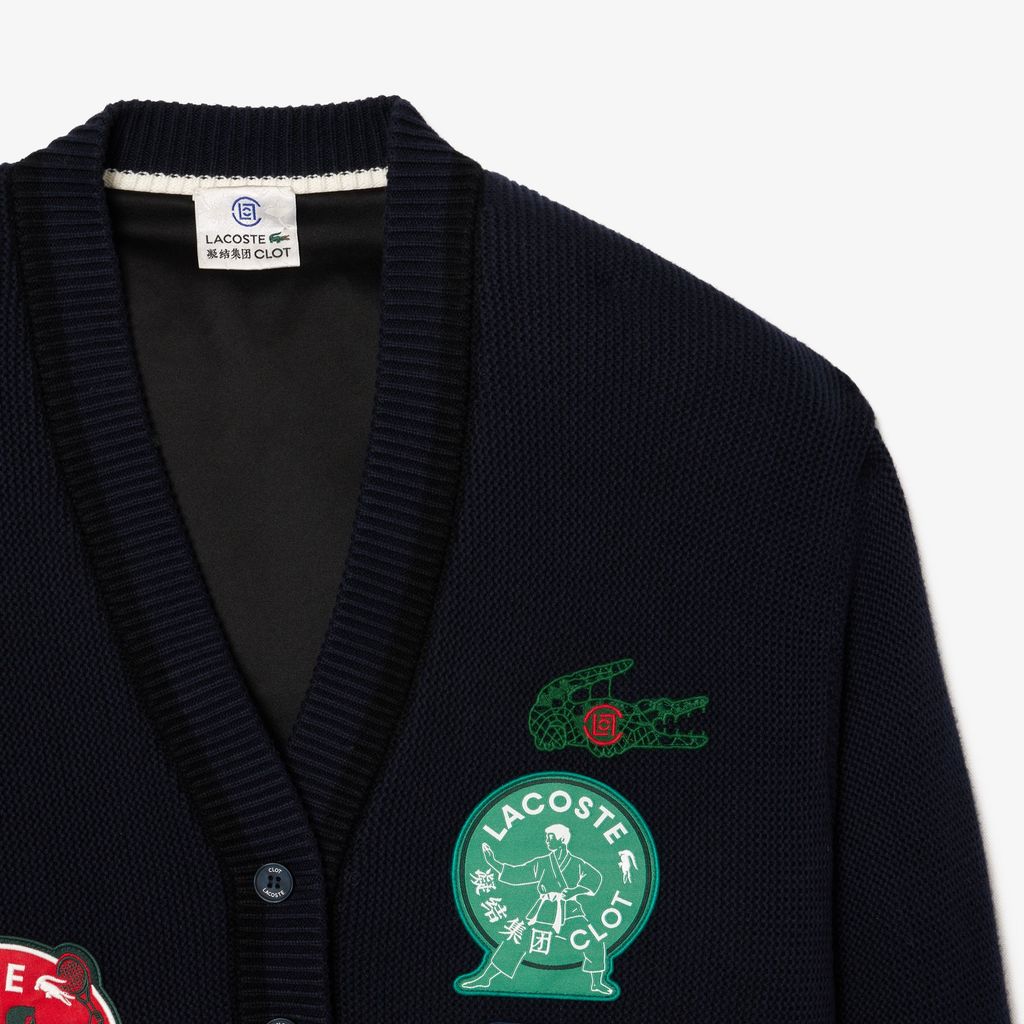 Áo Len Cardigan Lacoste Nam Lacoste x Clot Chất Liệu Len Cashmere Thể Đảo Ngược