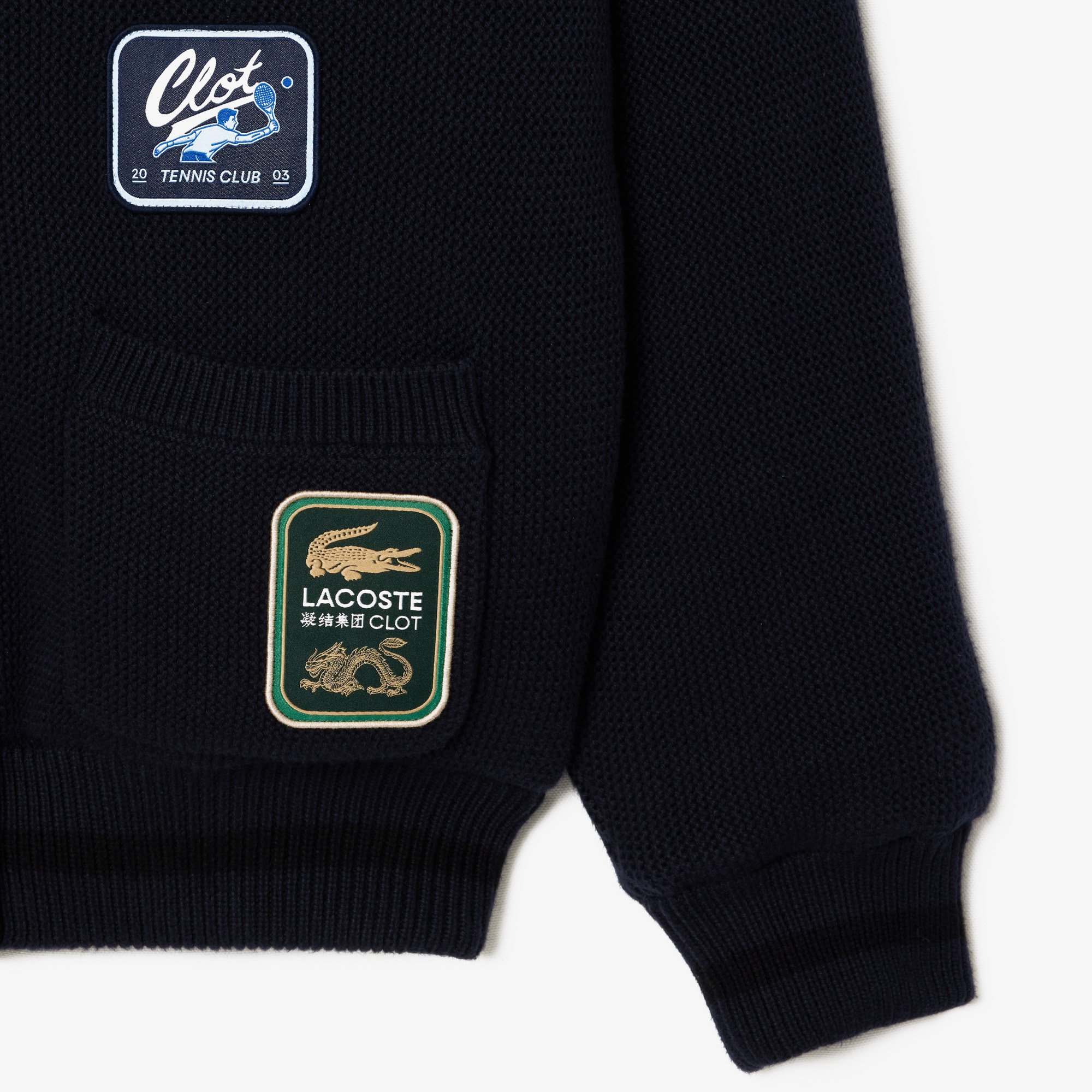 Áo Len Cardigan Lacoste Nam Lacoste x Clot Chất Liệu Len Cashmere Thể Đảo Ngược
