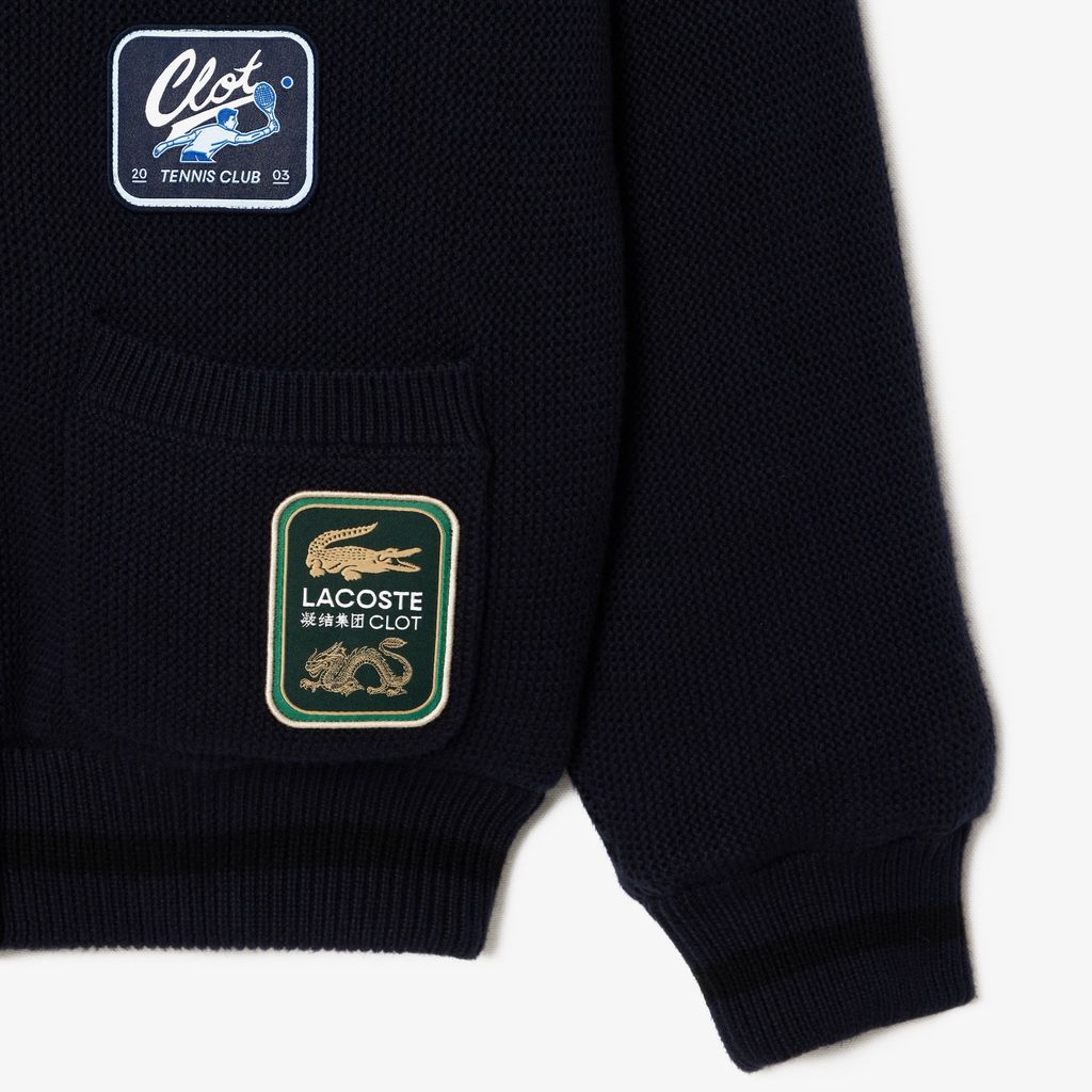 Áo Len Cardigan Lacoste Nam Lacoste x Clot Chất Liệu Len Cashmere Thể Đảo Ngược