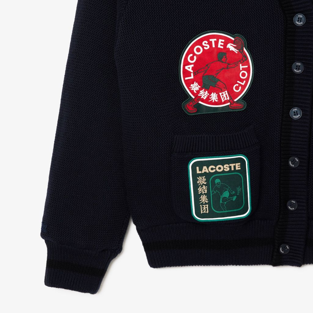 Áo Len Cardigan Lacoste Nam Lacoste x Clot Chất Liệu Len Cashmere Thể Đảo Ngược