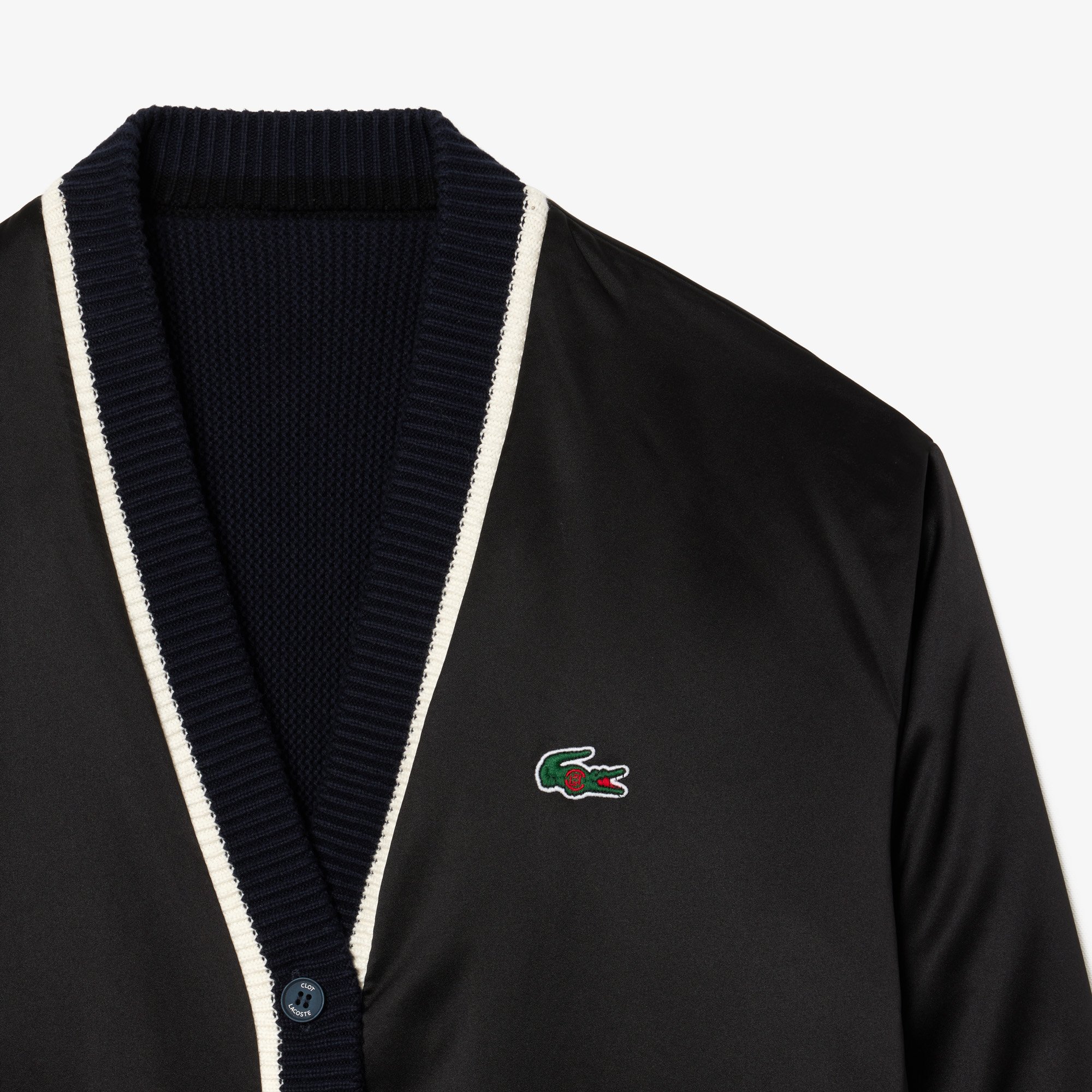 Áo Len Cardigan Lacoste Nam Lacoste x Clot Chất Liệu Len Cashmere Thể Đảo Ngược