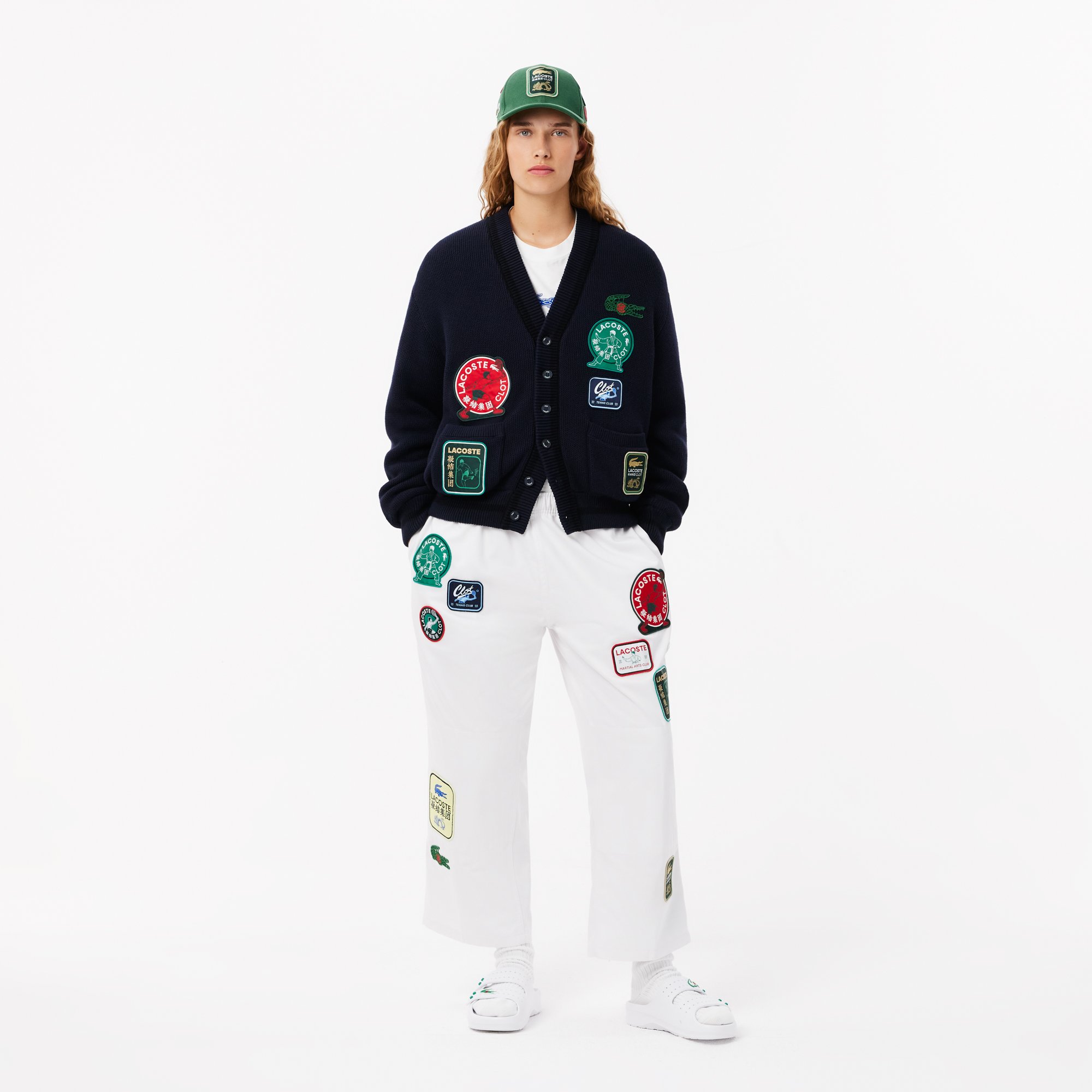 Áo Len Cardigan Lacoste Nam Lacoste x Clot Chất Liệu Len Cashmere Thể Đảo Ngược