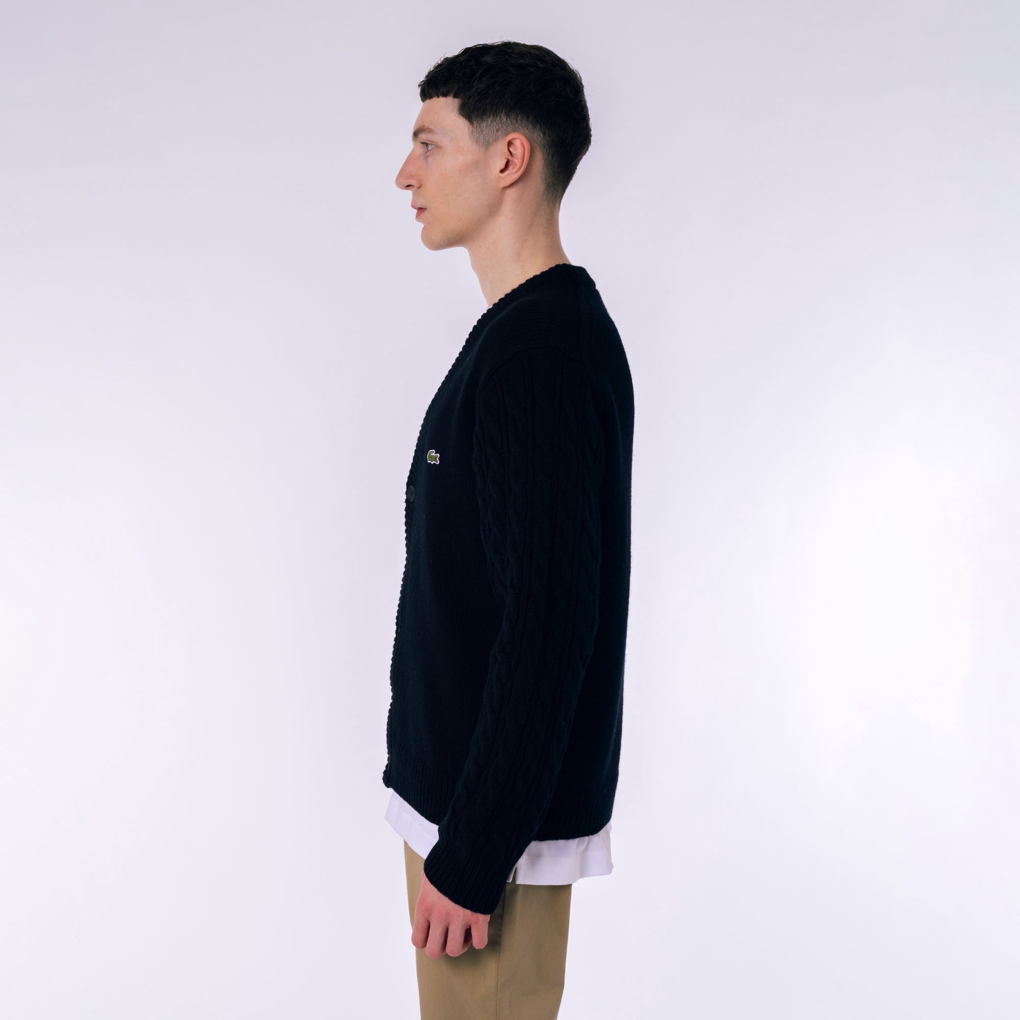 Áo Len Cardigan Lacoste Nam Cổ Chữ V Bất Đối Xứng