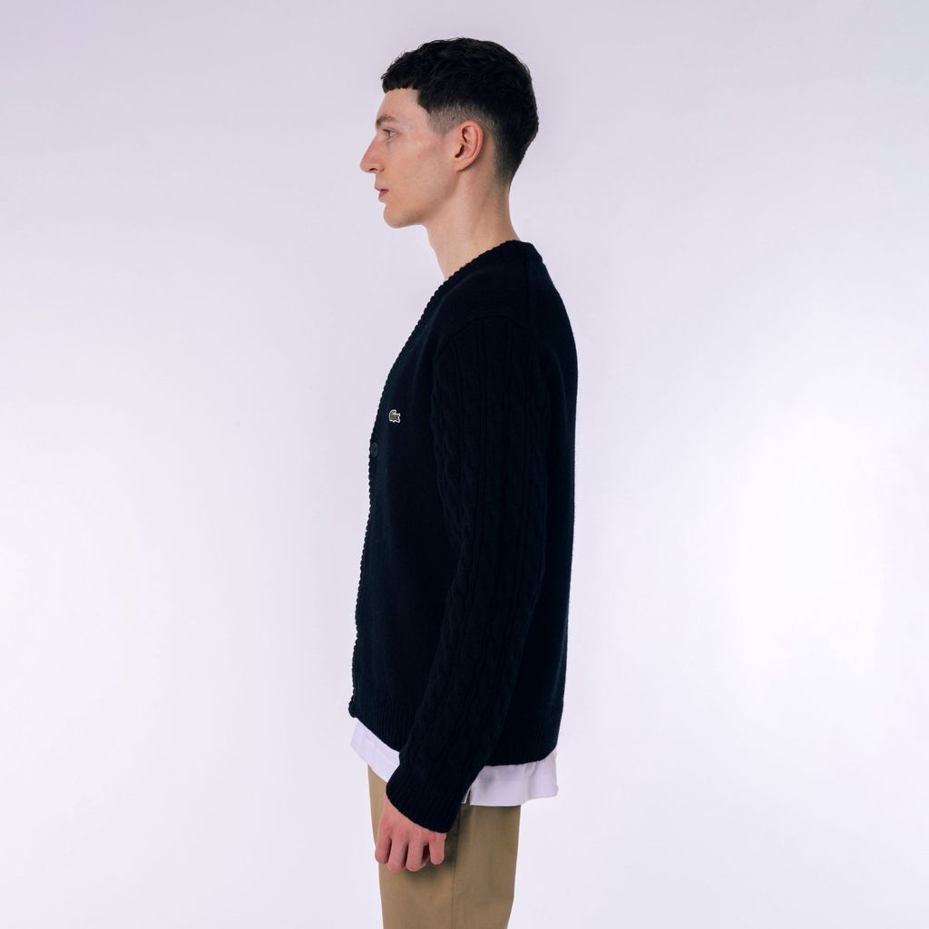 Áo Len Cardigan Lacoste Nam Cổ Chữ V Bất Đối Xứng