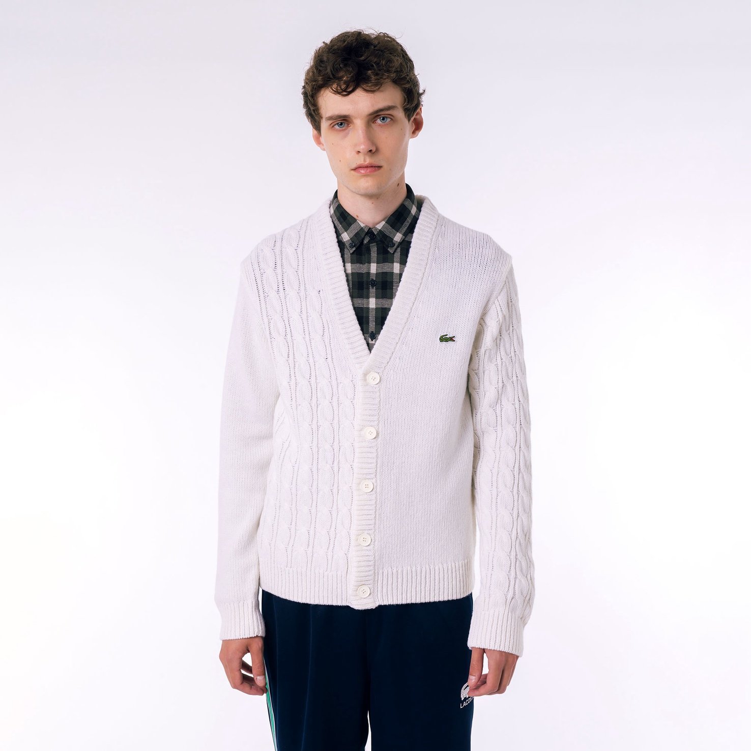 Áo Len Cardigan Lacoste Nam Cổ Chữ V Bất Đối Xứng
