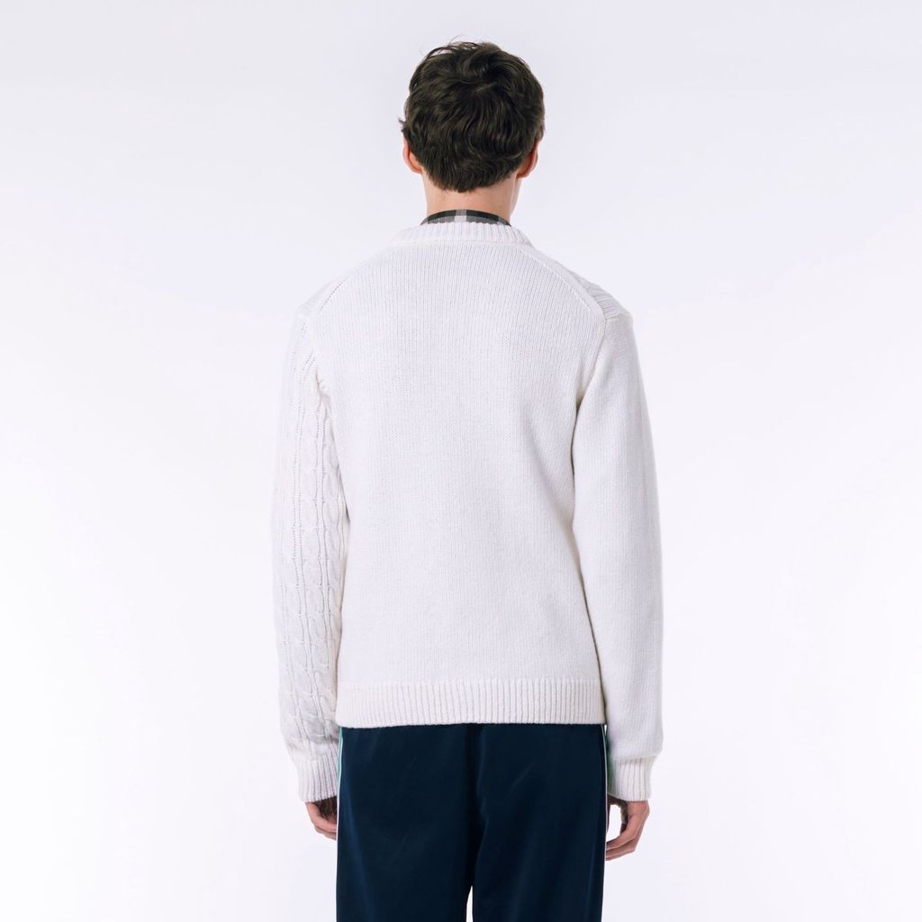 Áo Len Cardigan Lacoste Nam Cổ Chữ V Bất Đối Xứng