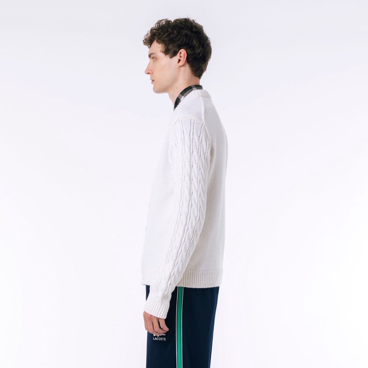 Áo Len Cardigan Lacoste Nam Cổ Chữ V Bất Đối Xứng