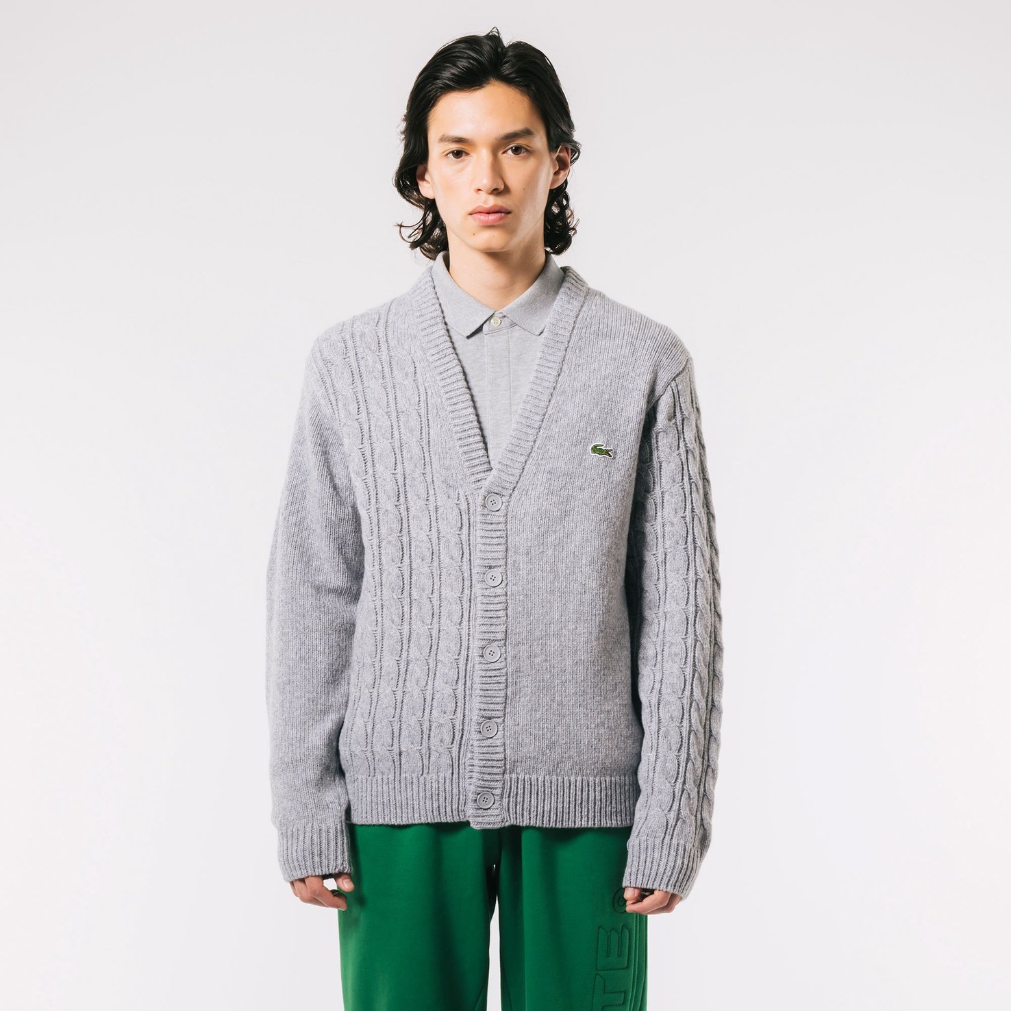 Áo Len Cardigan Lacoste Nam Cổ Chữ V Bất Đối Xứng