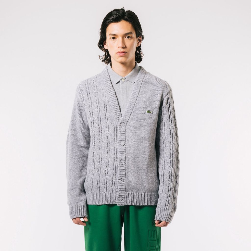 Áo Len Cardigan Lacoste Nam Cổ Chữ V Bất Đối Xứng