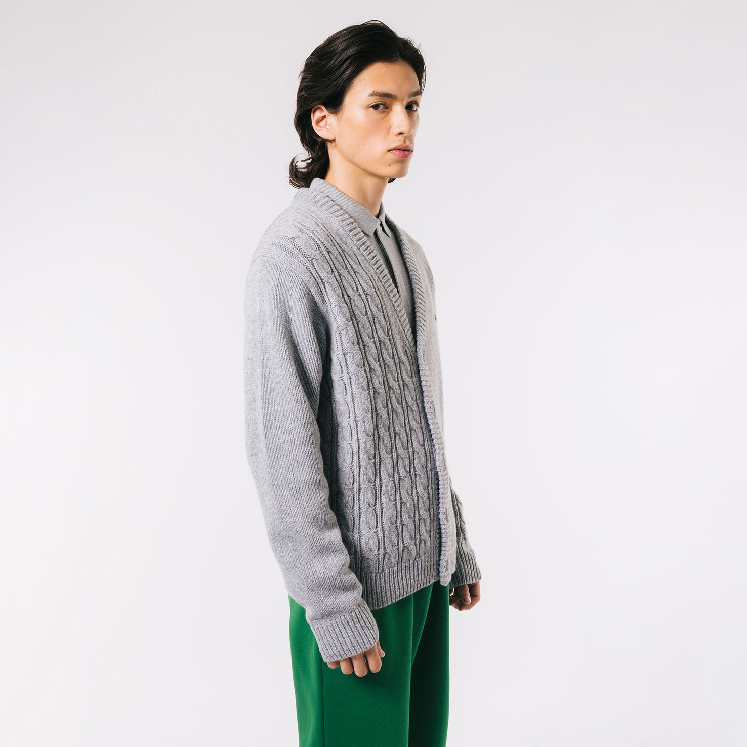 Áo Len Cardigan Lacoste Nam Cổ Chữ V Bất Đối Xứng
