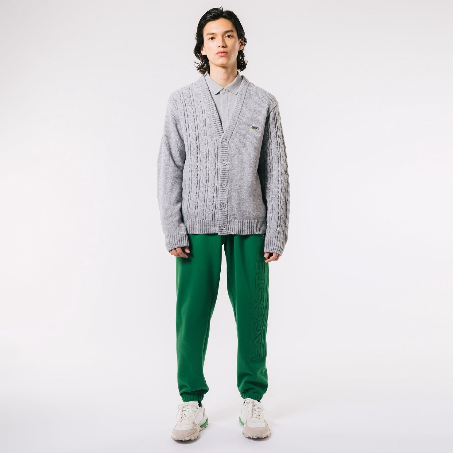 Áo Len Cardigan Lacoste Nam Cổ Chữ V Bất Đối Xứng