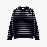 Áo Len Lacoste Nam Cổ Tròn Chất Liiệu Cotton Dệt Kim Họa Tiết Sọc 3D