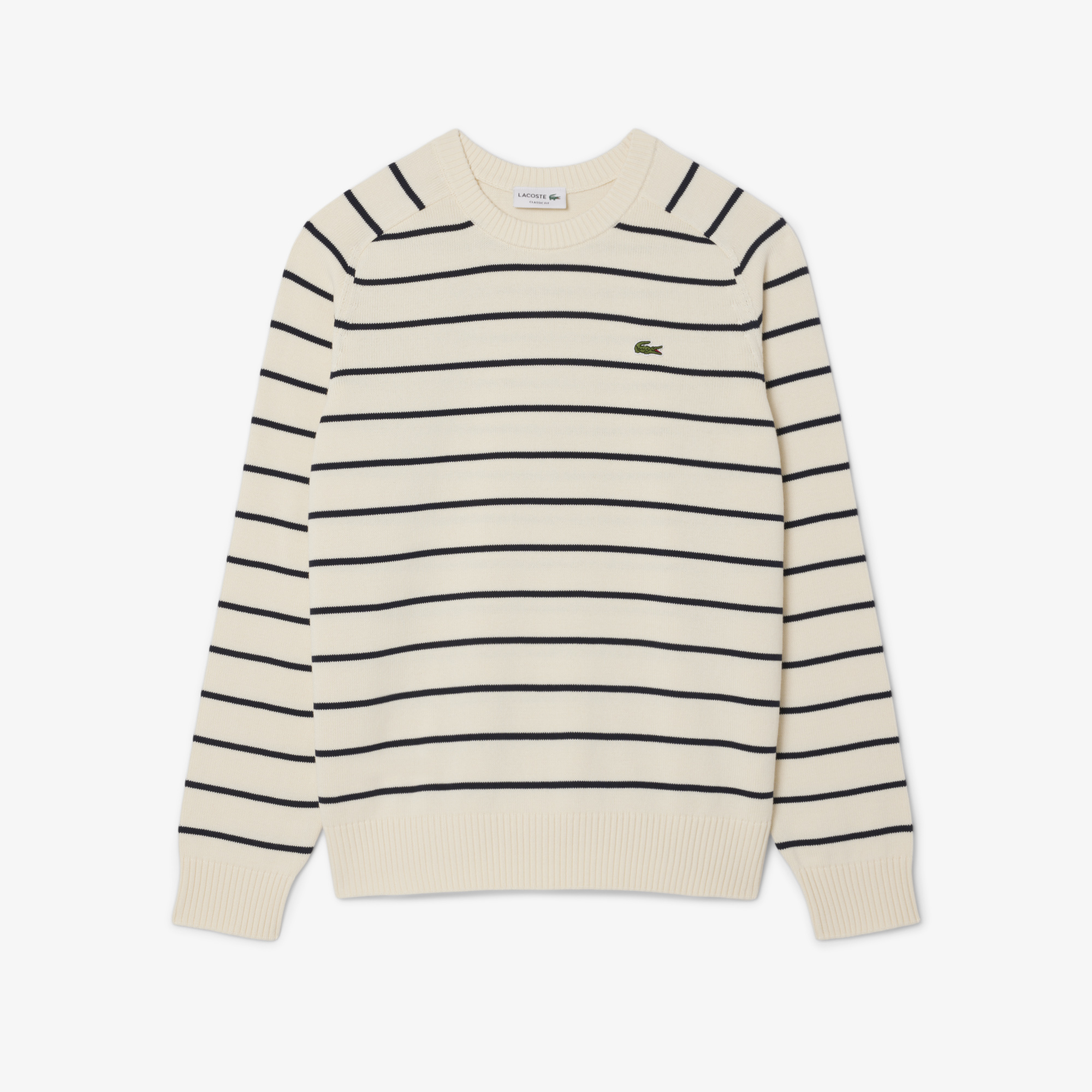 Áo Len Lacoste Nam Cổ Tròn Chất Liiệu Cotton Dệt Kim Họa Tiết Sọc 3D