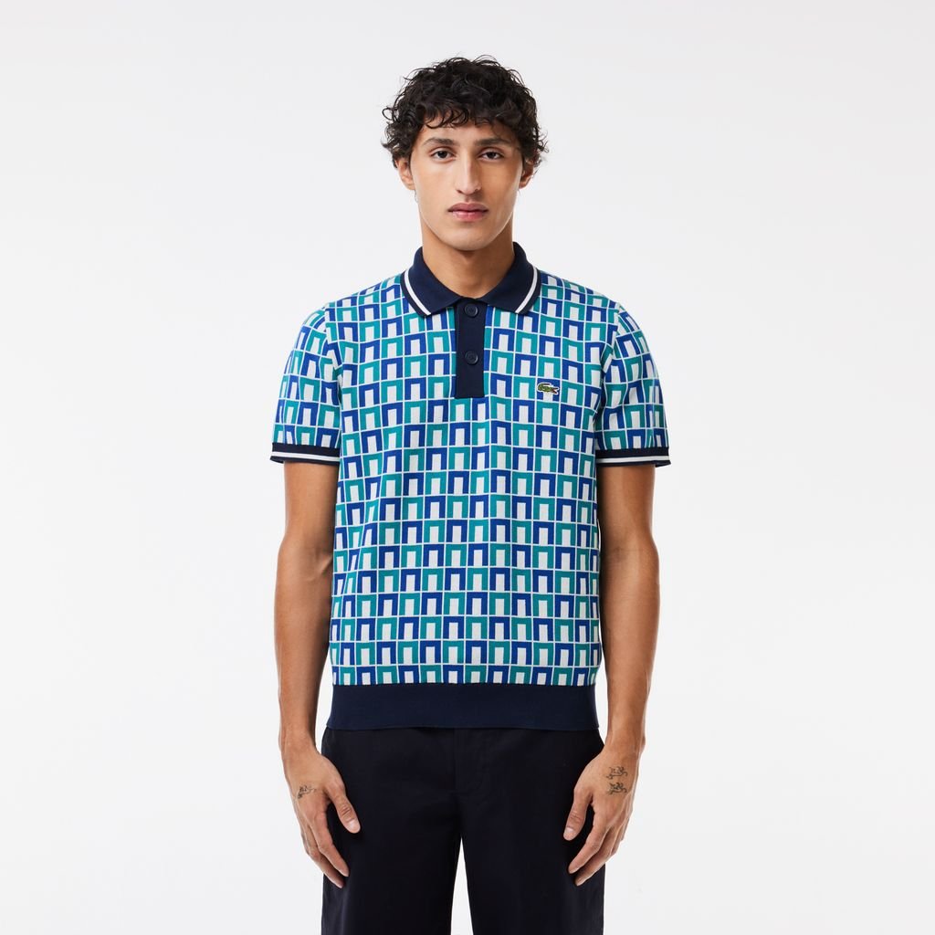 Áo Len Lacoste Nam Cổ Polo Họa Tiết