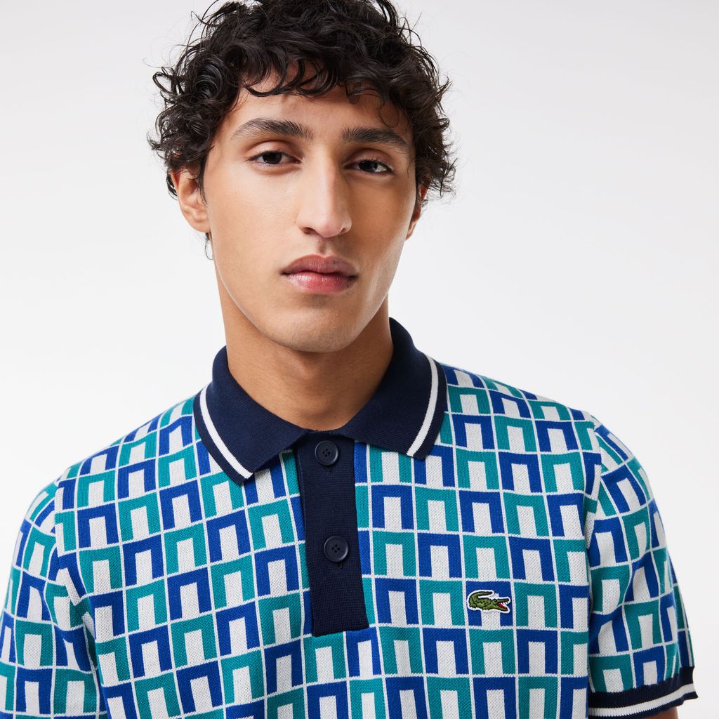 Áo Len Lacoste Nam Cổ Polo Họa Tiết